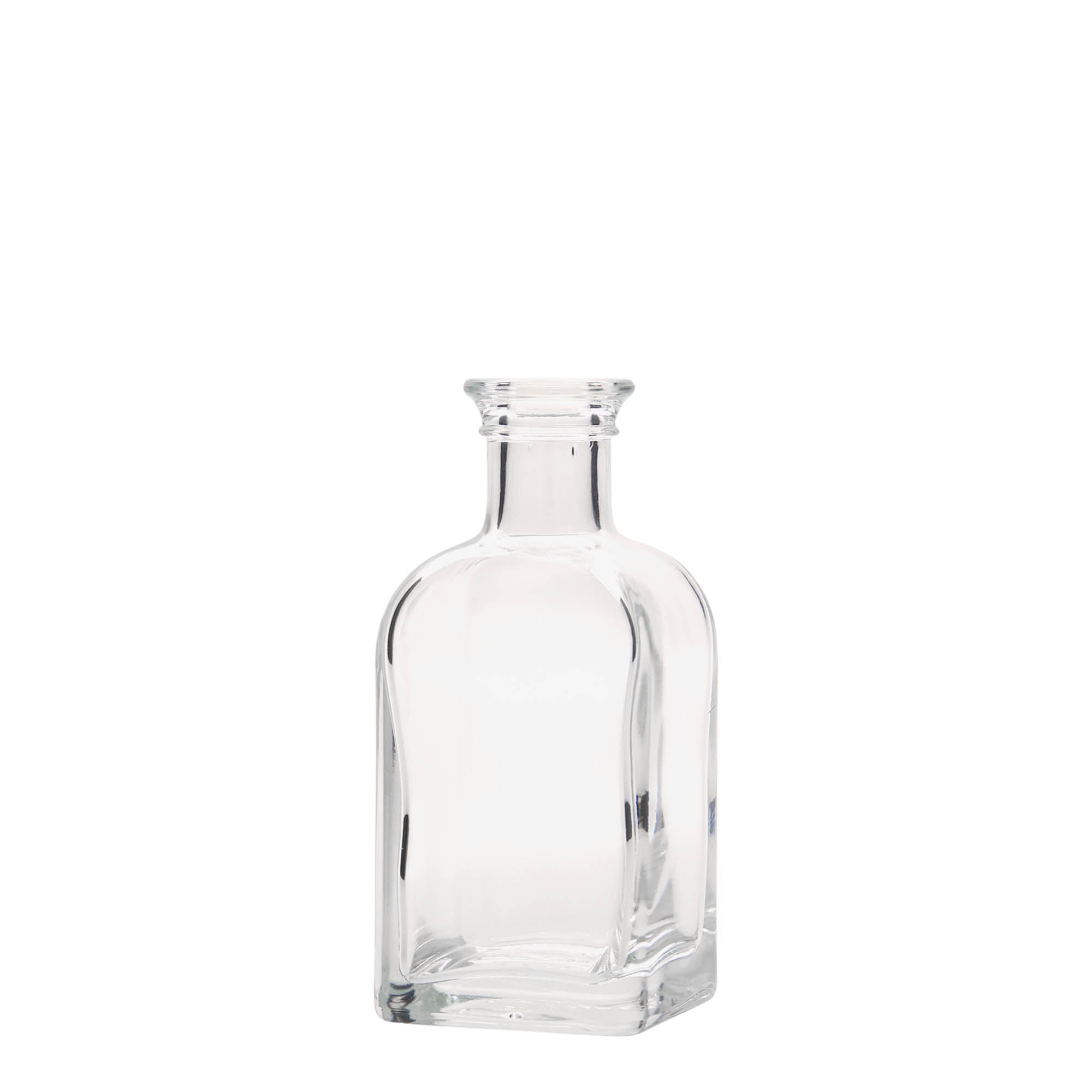 100 ml glassflaske Apoteker Carré, firkantet, åpning: kork