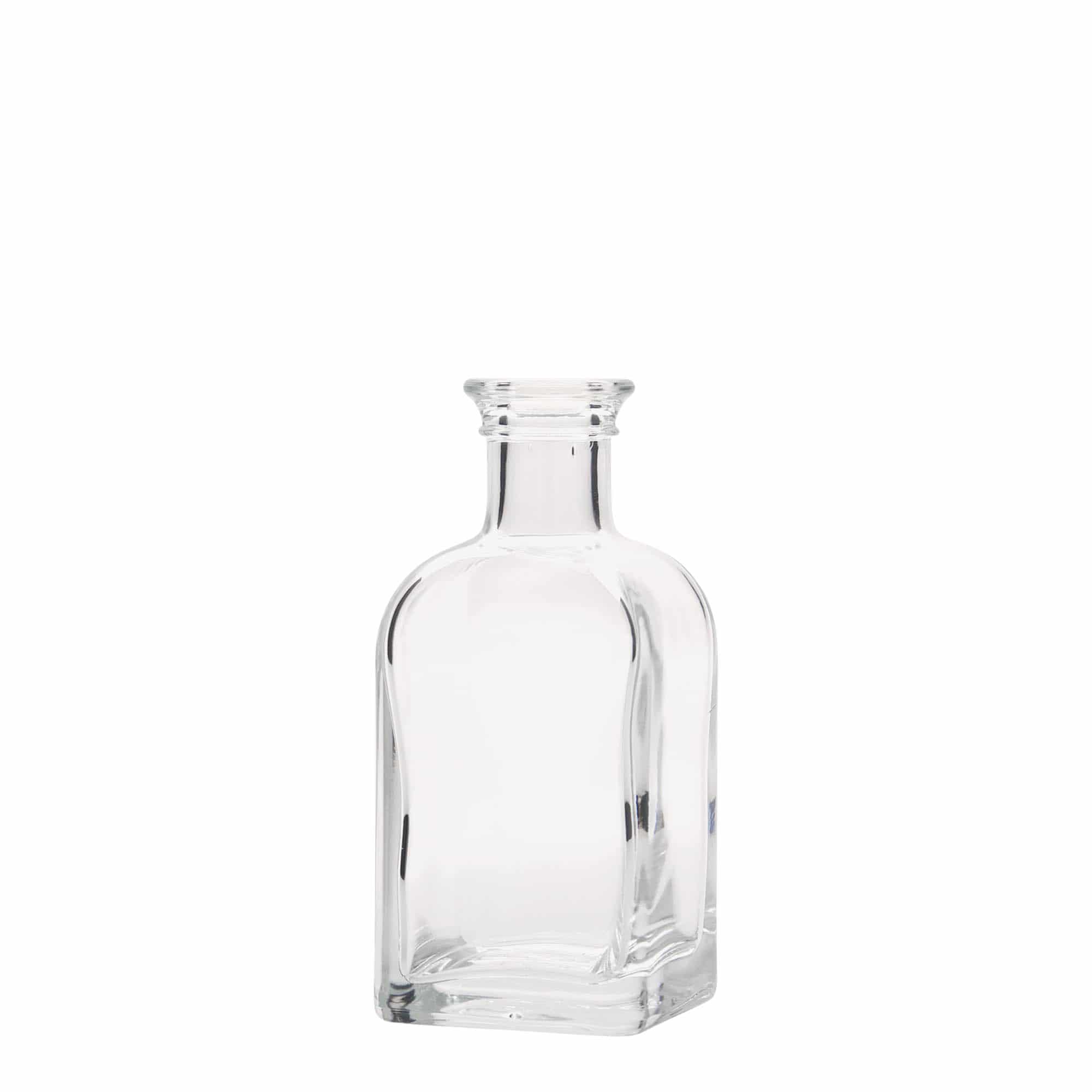 100 ml glassflaske Apoteker Carré, firkantet, åpning: kork