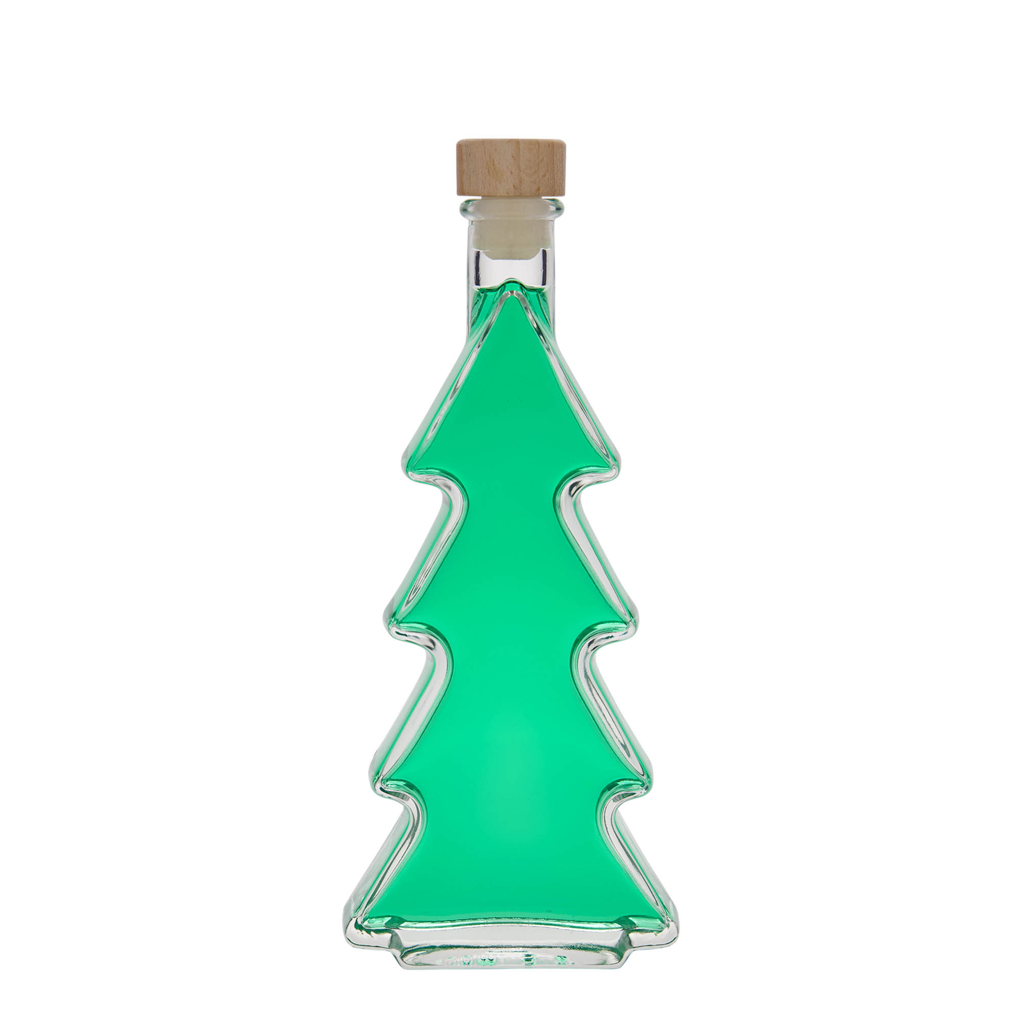 200 ml glassflaske 'Juletre', åpning: kork