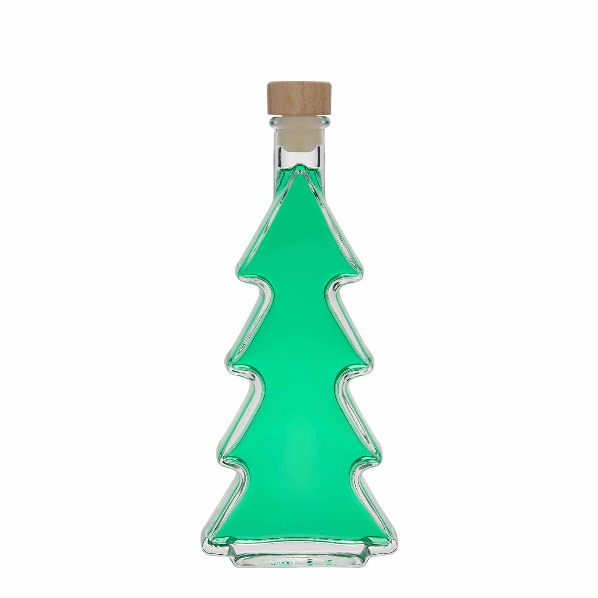 200 ml glassflaske 'Juletre', åpning: kork