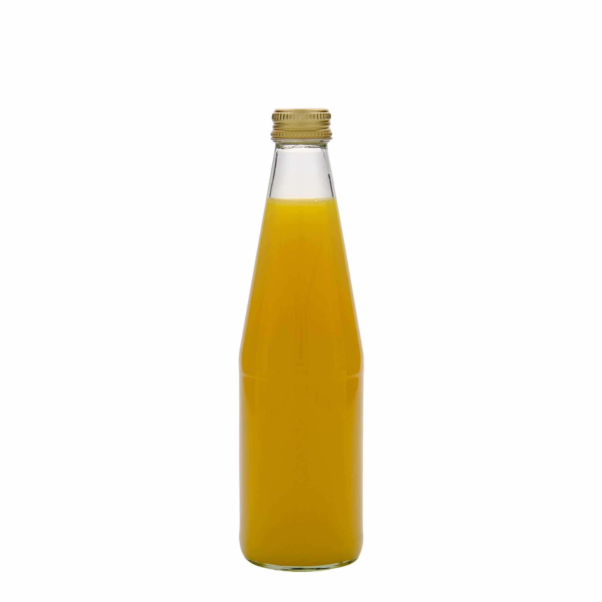 330 ml universalflaske med gulrotform, glass, åpning: PP 28