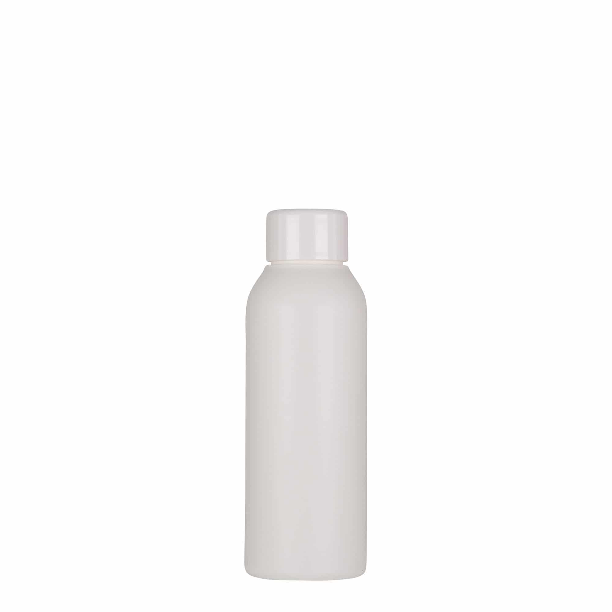100 ml plastflaske "Tuffy", HDPE, hvit, åpning: GPI 24/410