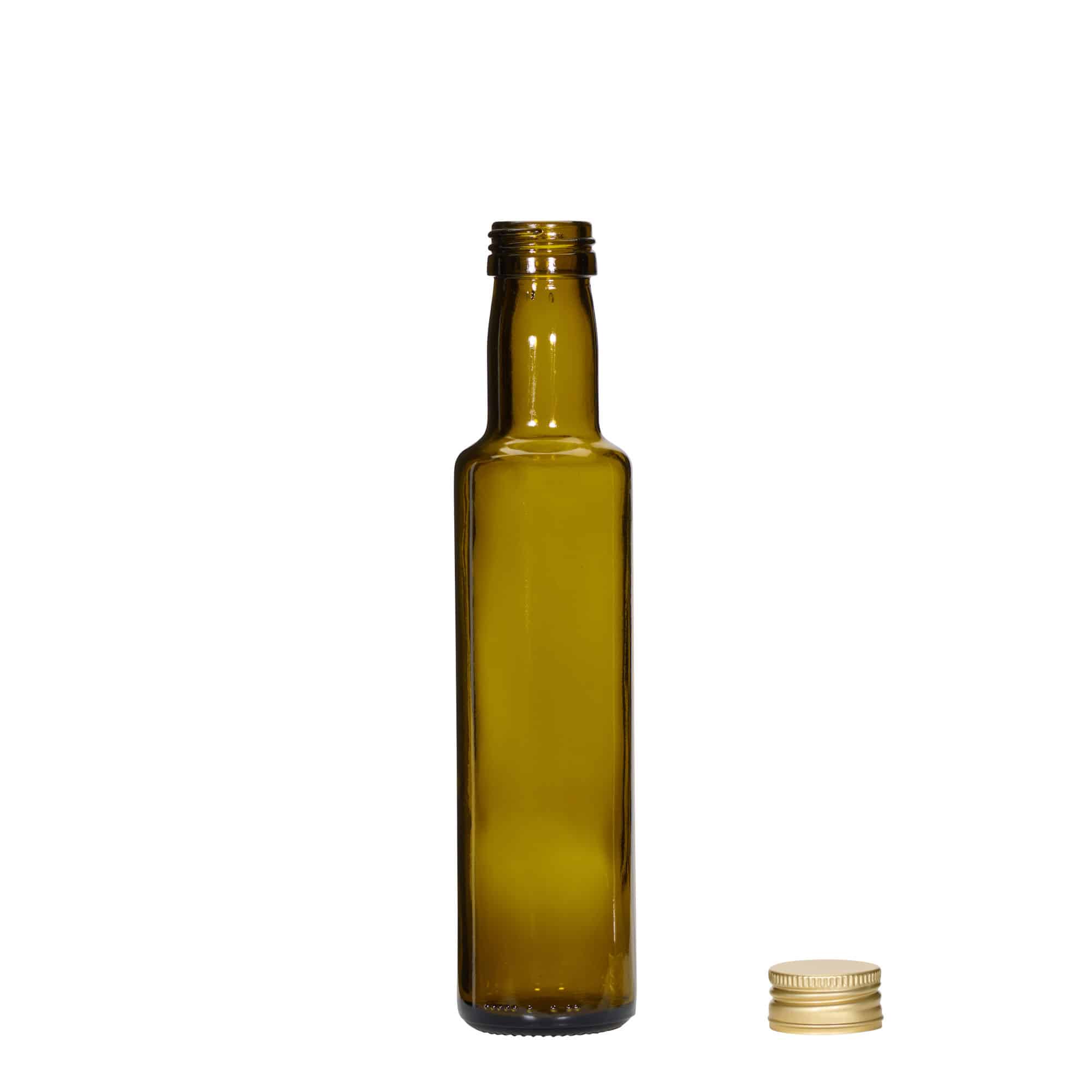 250 ml glassflaske 'Dorica', antikkgrønn, åpning: PP 31,5