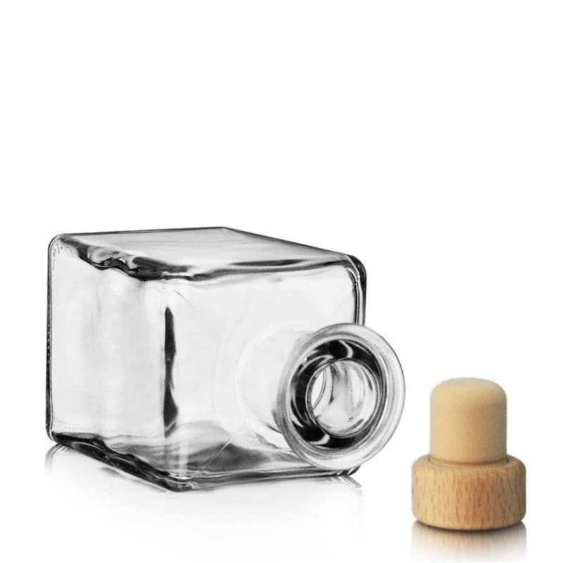 200 ml glassflaske "Kubica", kvadratisk, åpning: Kork