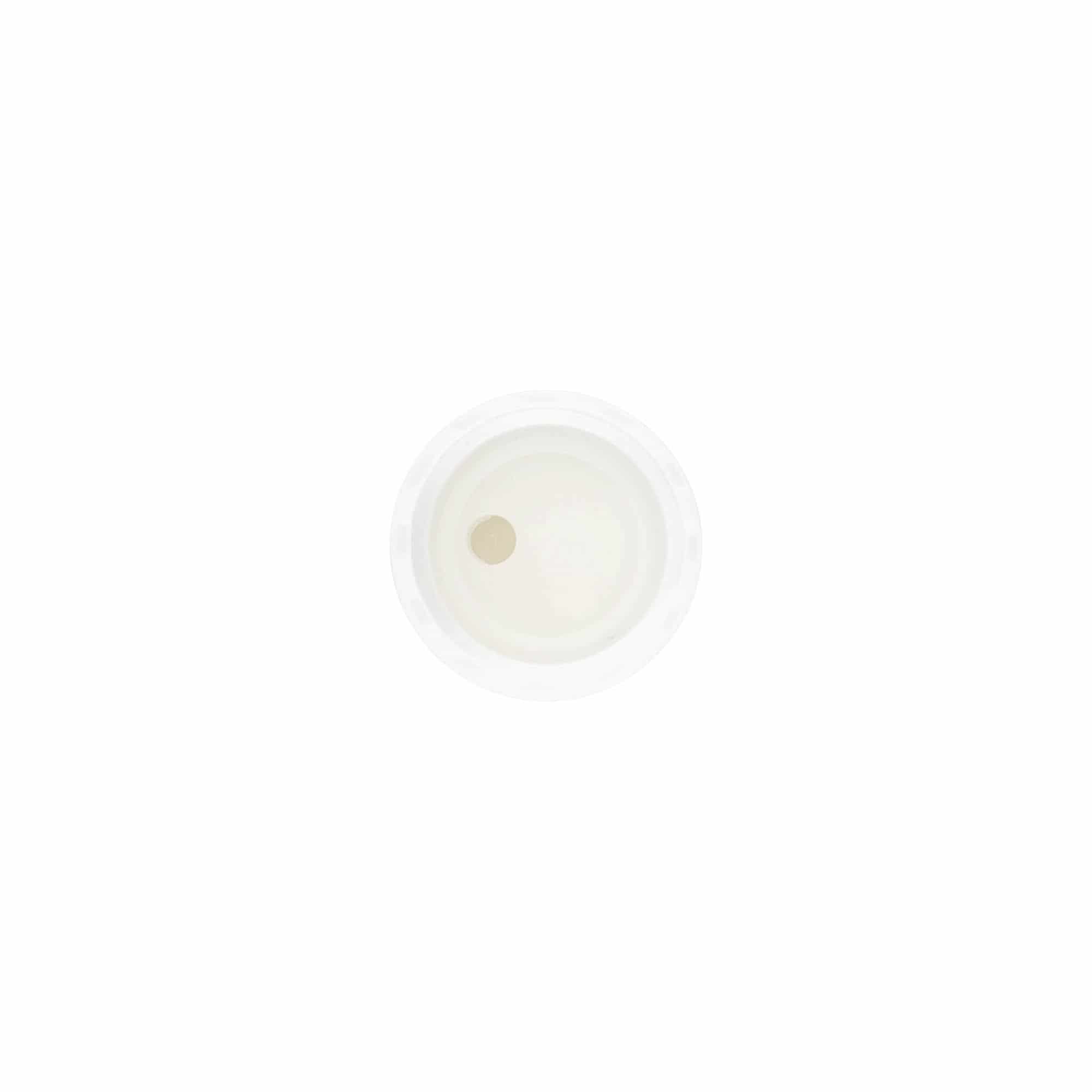 Skrulokk Disc Top, PP-plast, hvit, for åpning: 20/410