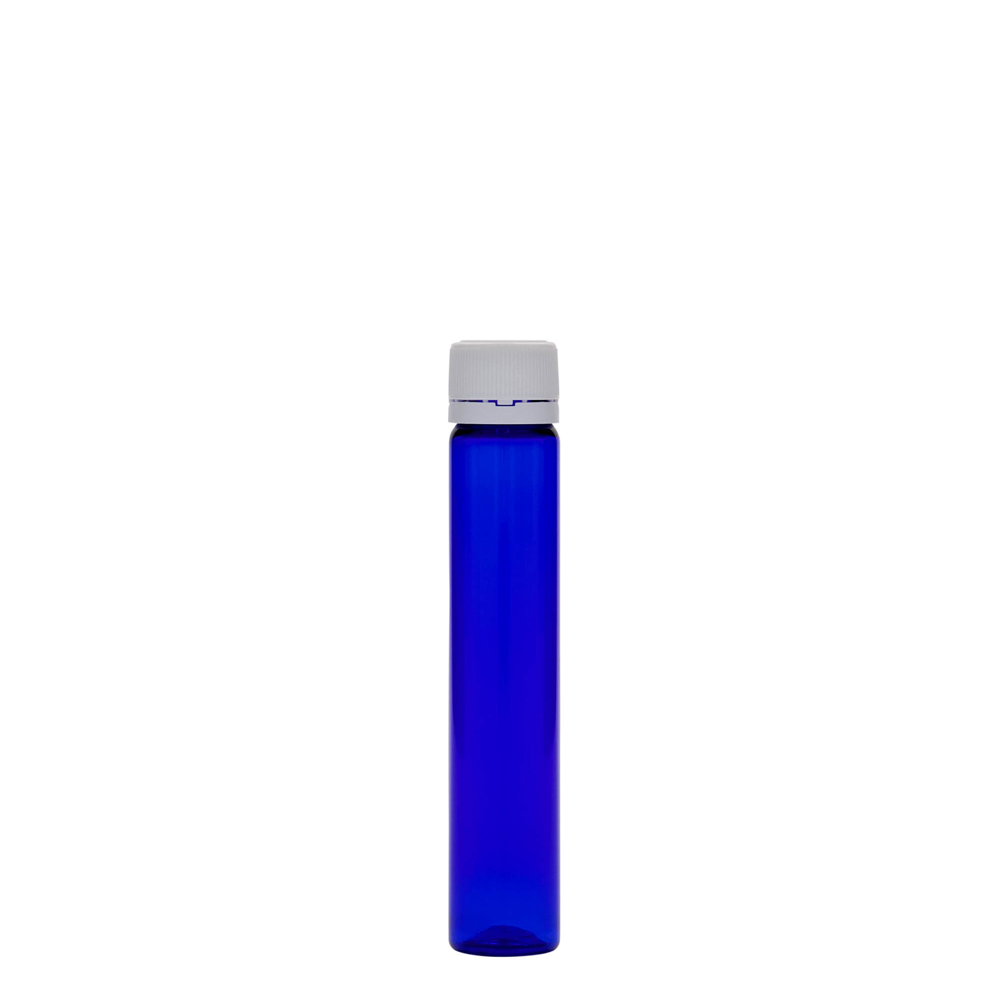 25 ml PET-rør, plast, kongeblå, åpning: skrukork 25 ml PET-rør, plast, kongeblå, åpning: skrukork