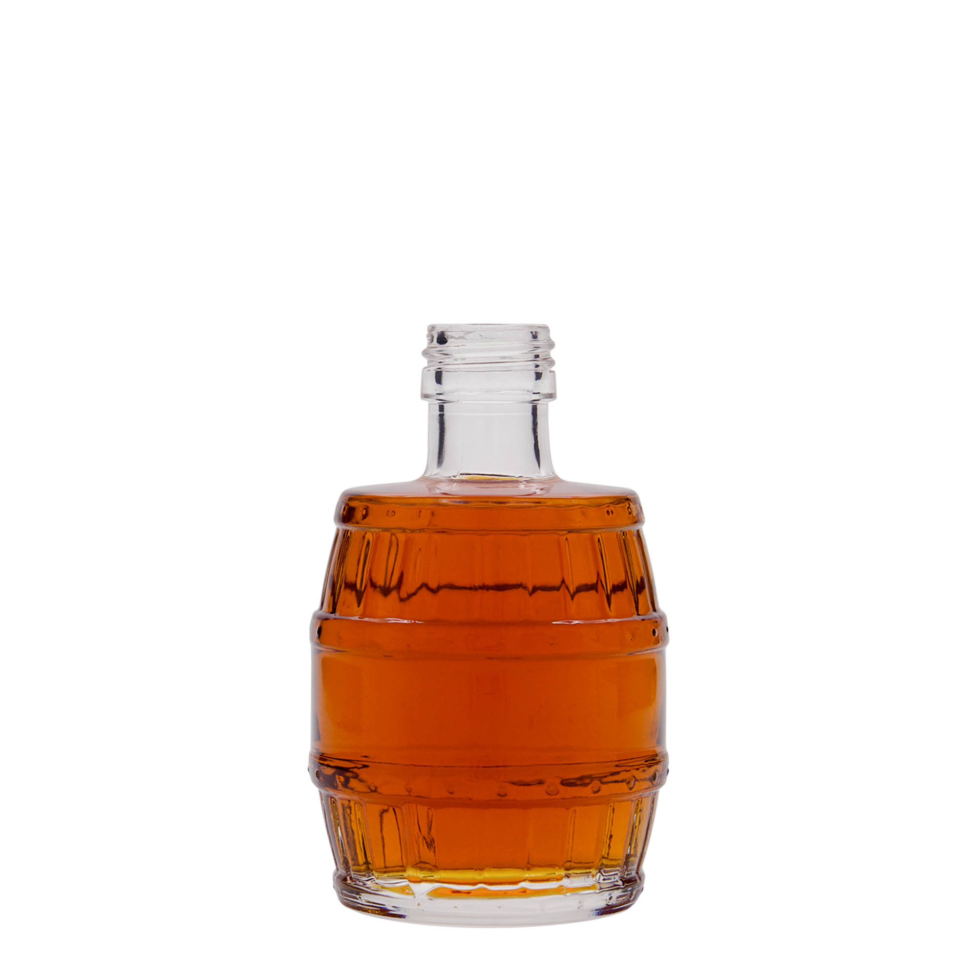 200 ml glassflaske 'Tønne', munn: PP 28