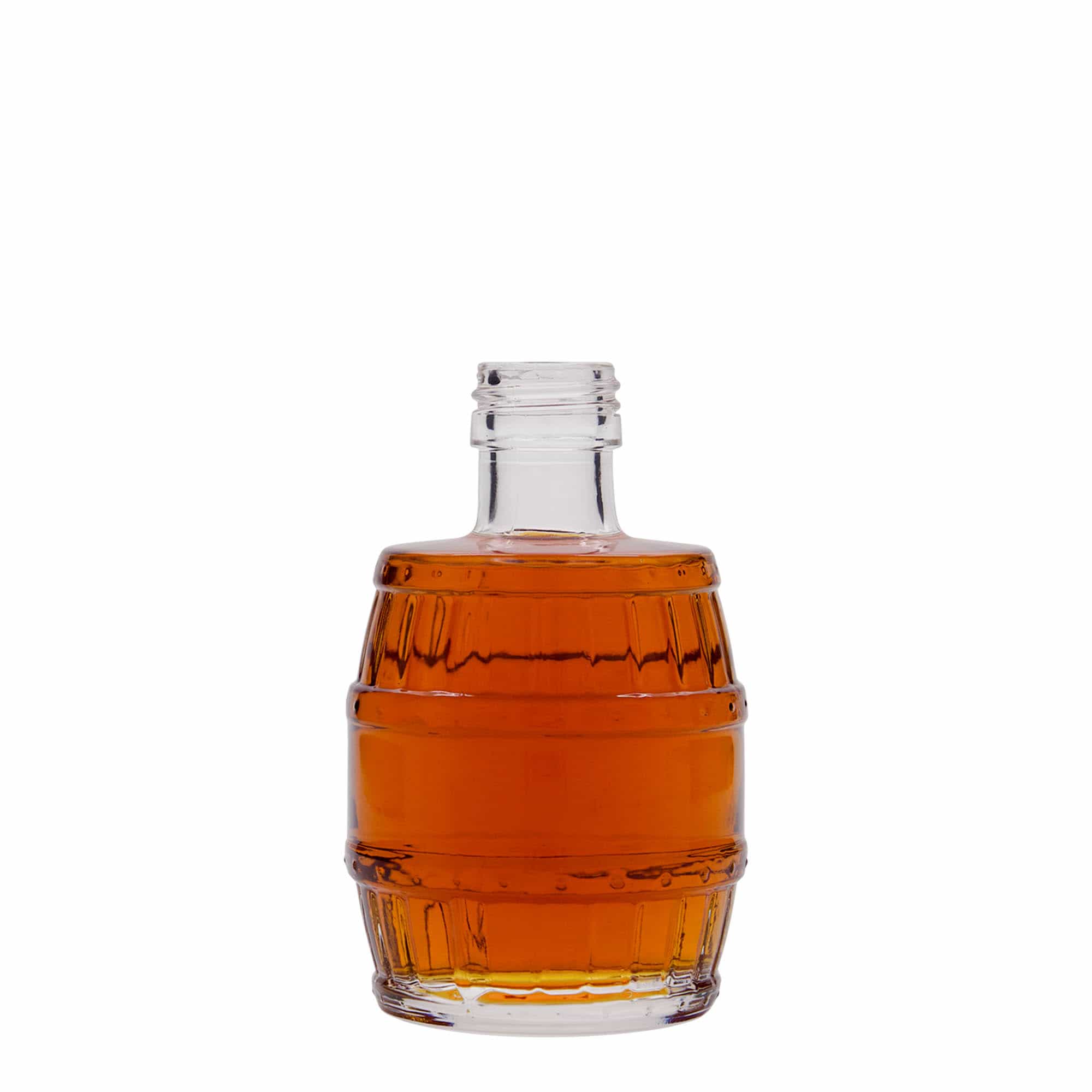 200 ml glassflaske 'Tønne', munn: PP 28