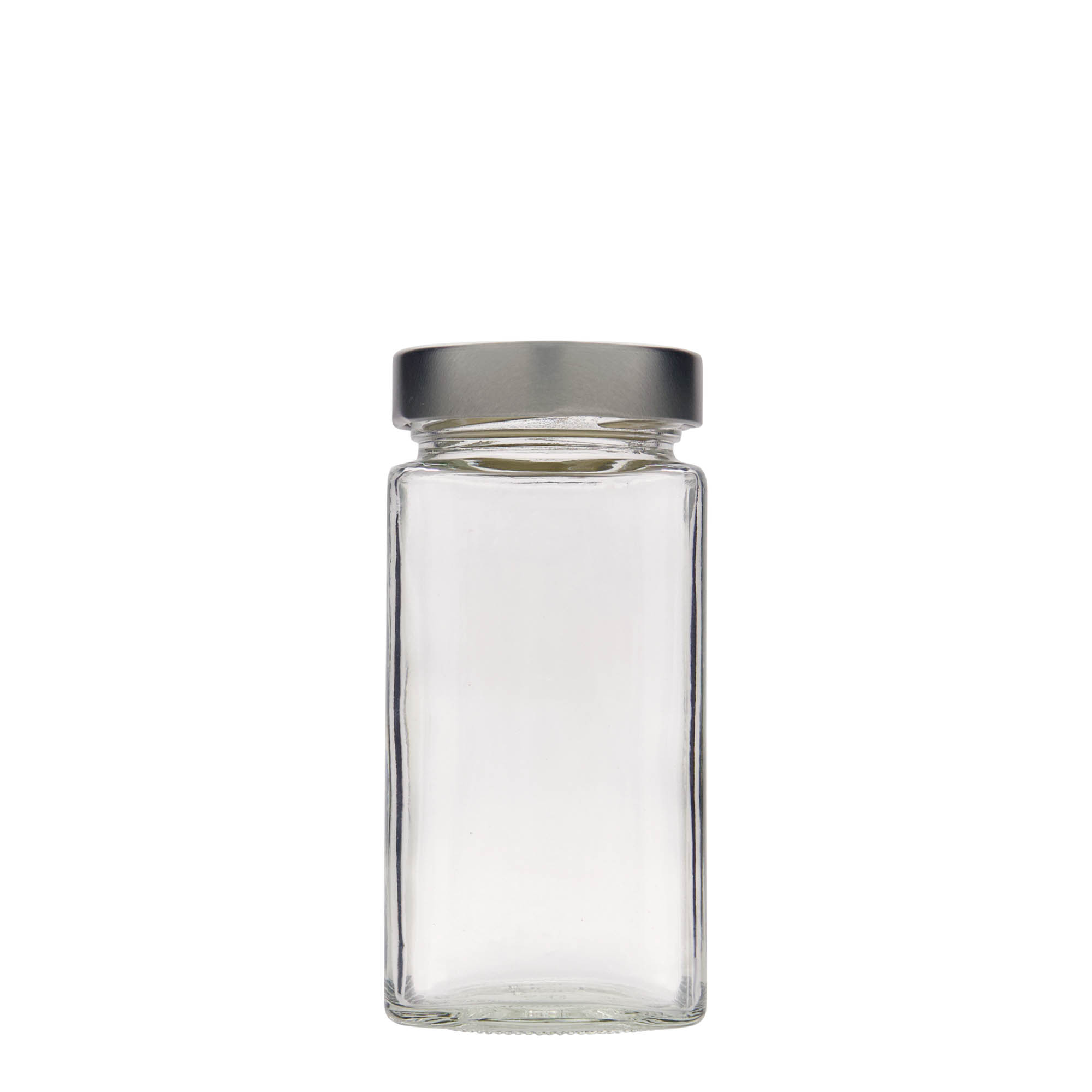 314 ml firkantglass 'Funny', åpning: Deep-Twist-Off (DTO 58)