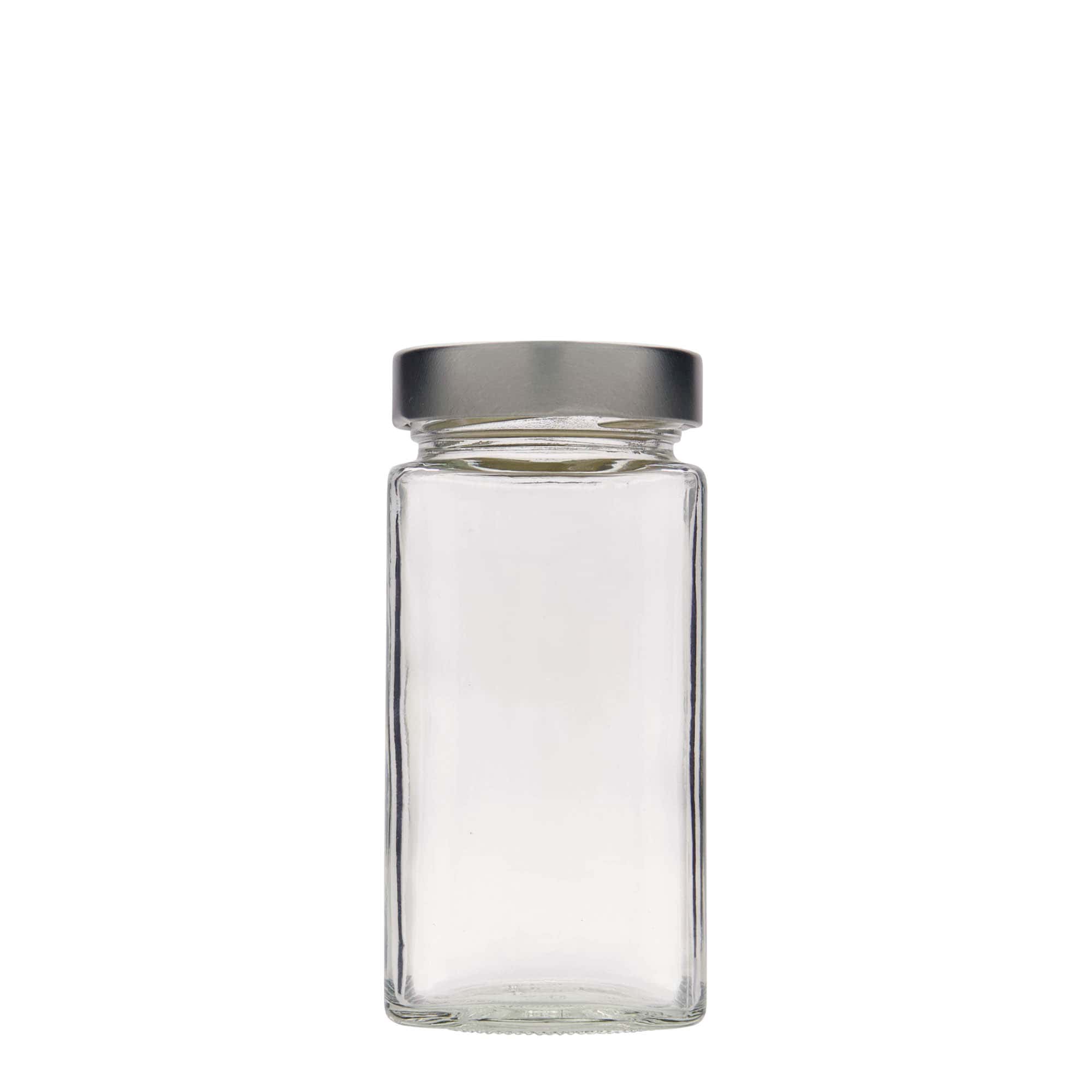 314 ml firkantglass 'Funny', åpning: Deep-Twist-Off (DTO 58)