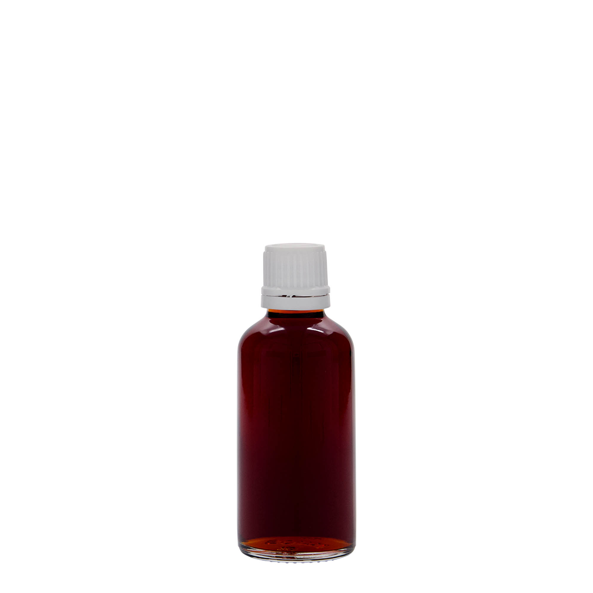 50 ml medisinsk flaske, glass, åpning: DIN 18