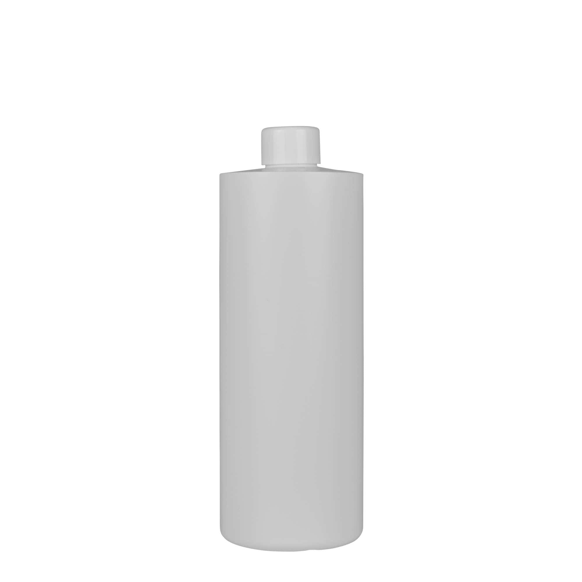 500 ml plastflaske "Pipe", Green HDPE, hvit, åpning: GPI 24/410