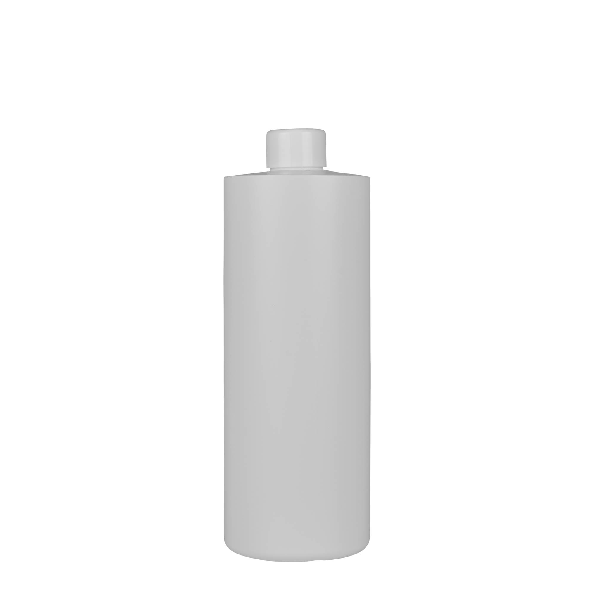 500 ml plastflaske 'Pipe', grønn HDPE, hvit, åpning: 24/410