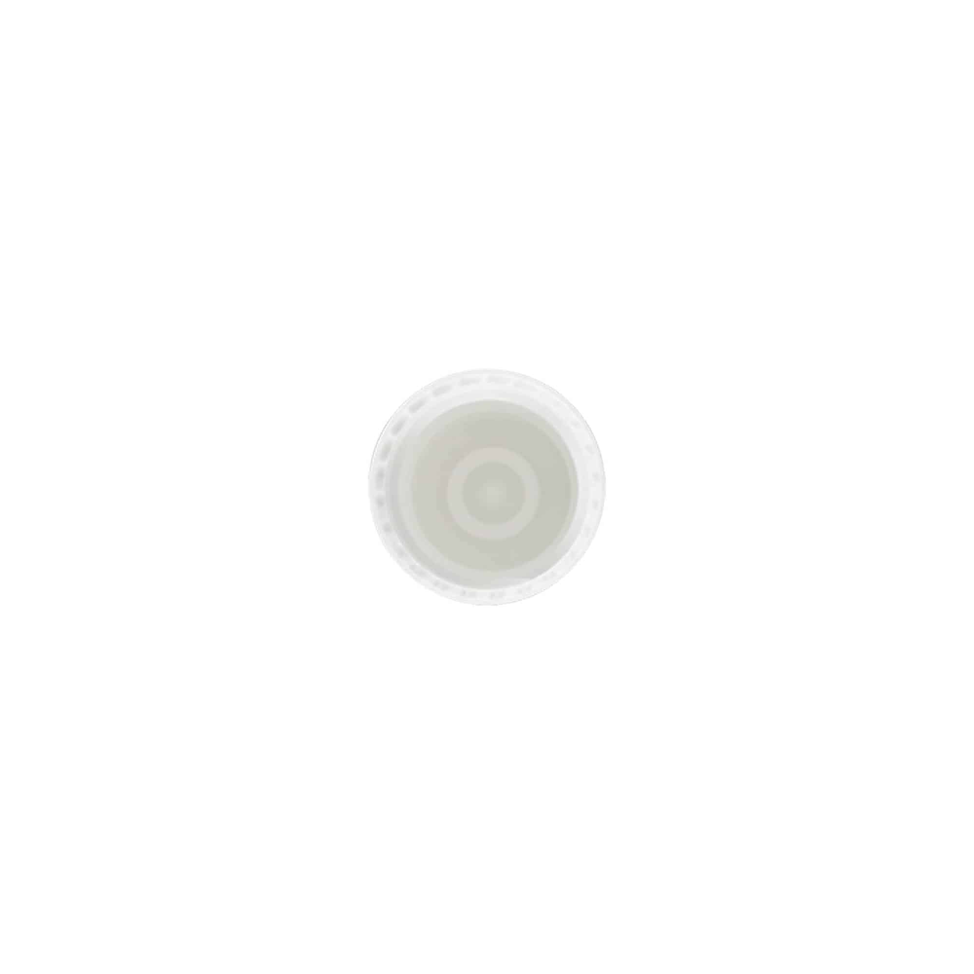 Hetter for 10 ml roll-on-flaske, PP-plast, hvit, for åpning: skrukork