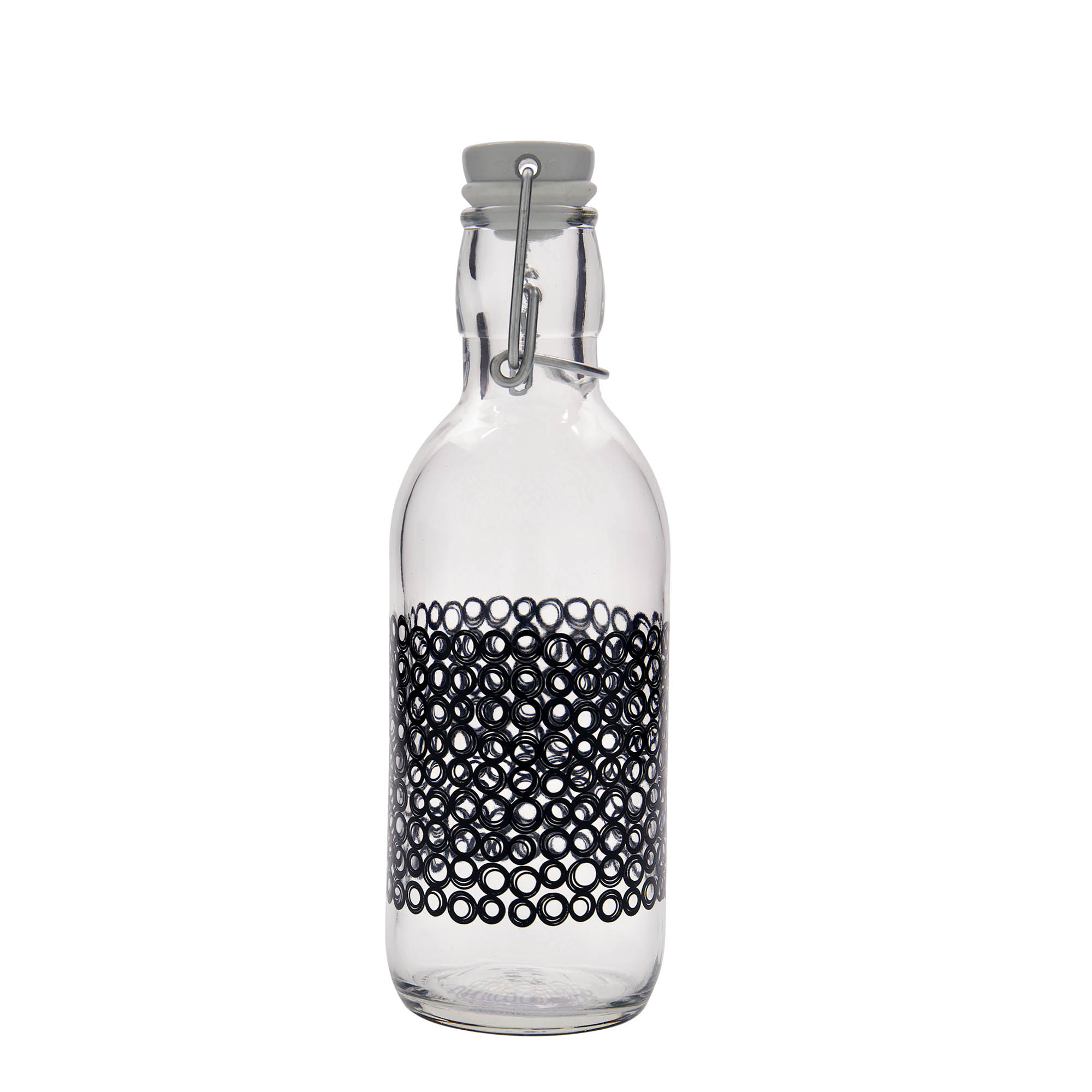 500 ml glassflaske 'Emilia', motiv: Circola nero, åpning: patentkork