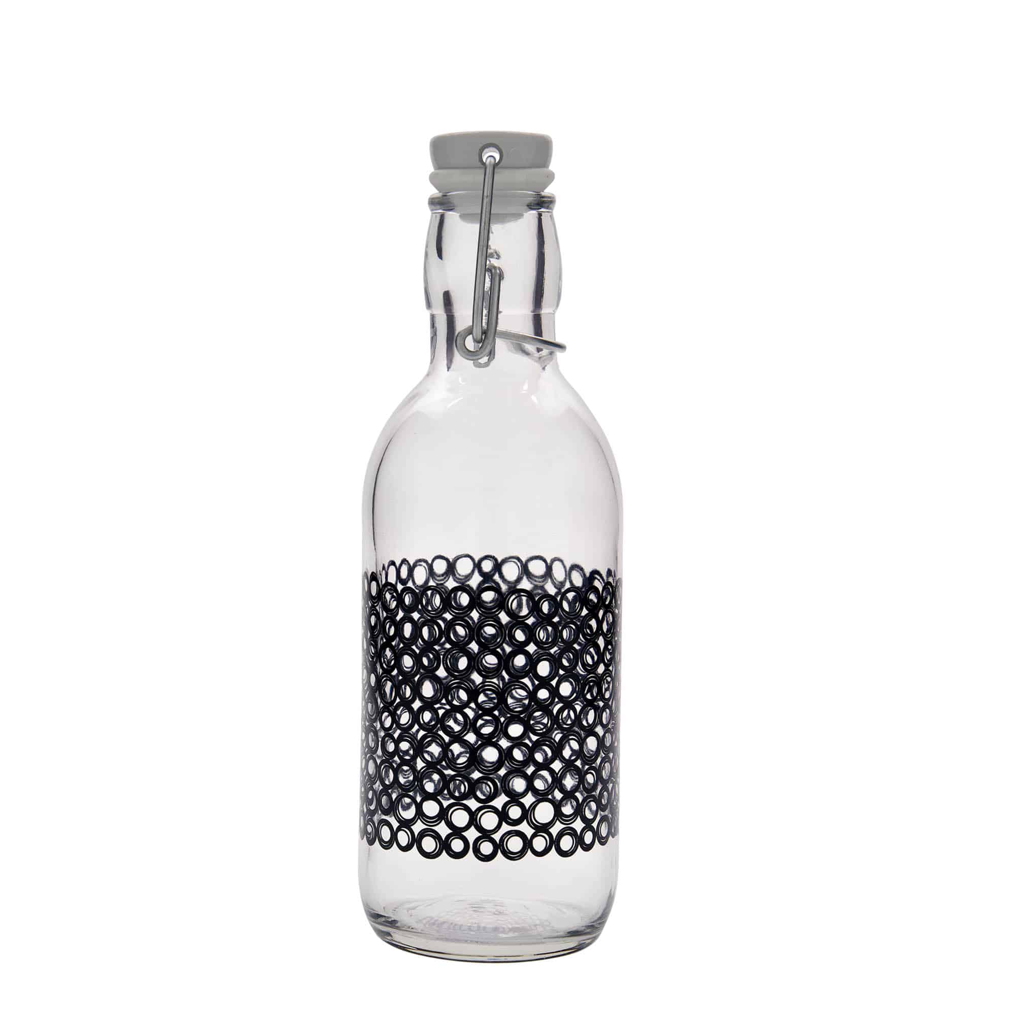500 ml glassflaske 'Emilia', motiv: Circola nero, åpning: patentkork