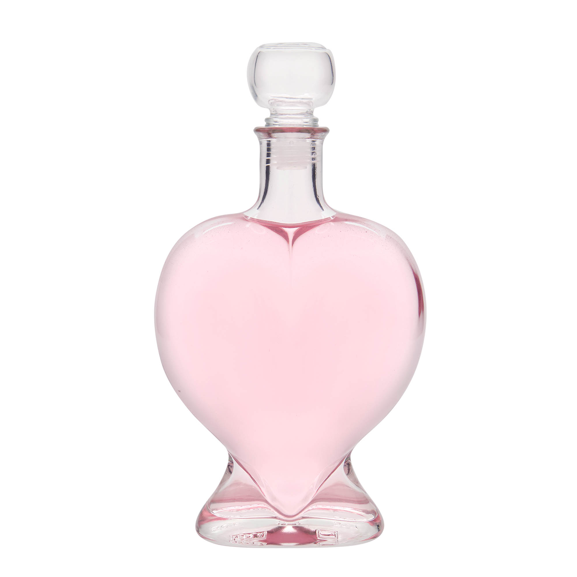 500 ml glassflaske 'Hjerte', munn: kork