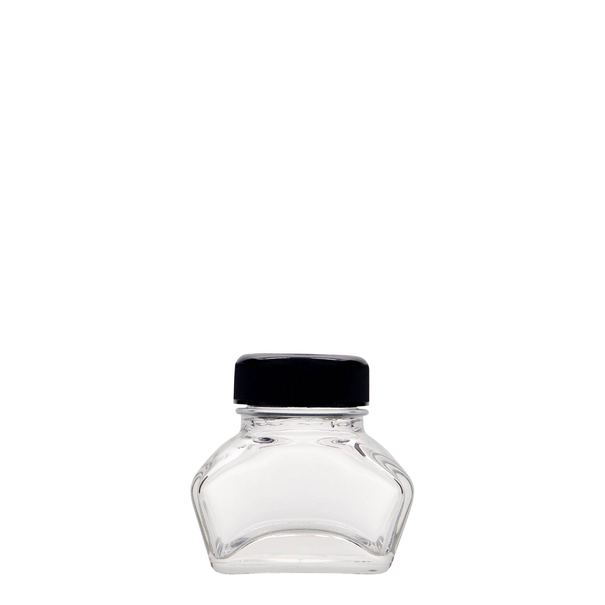 30 ml blekkflaske, rektangulær, åpning: skrukork