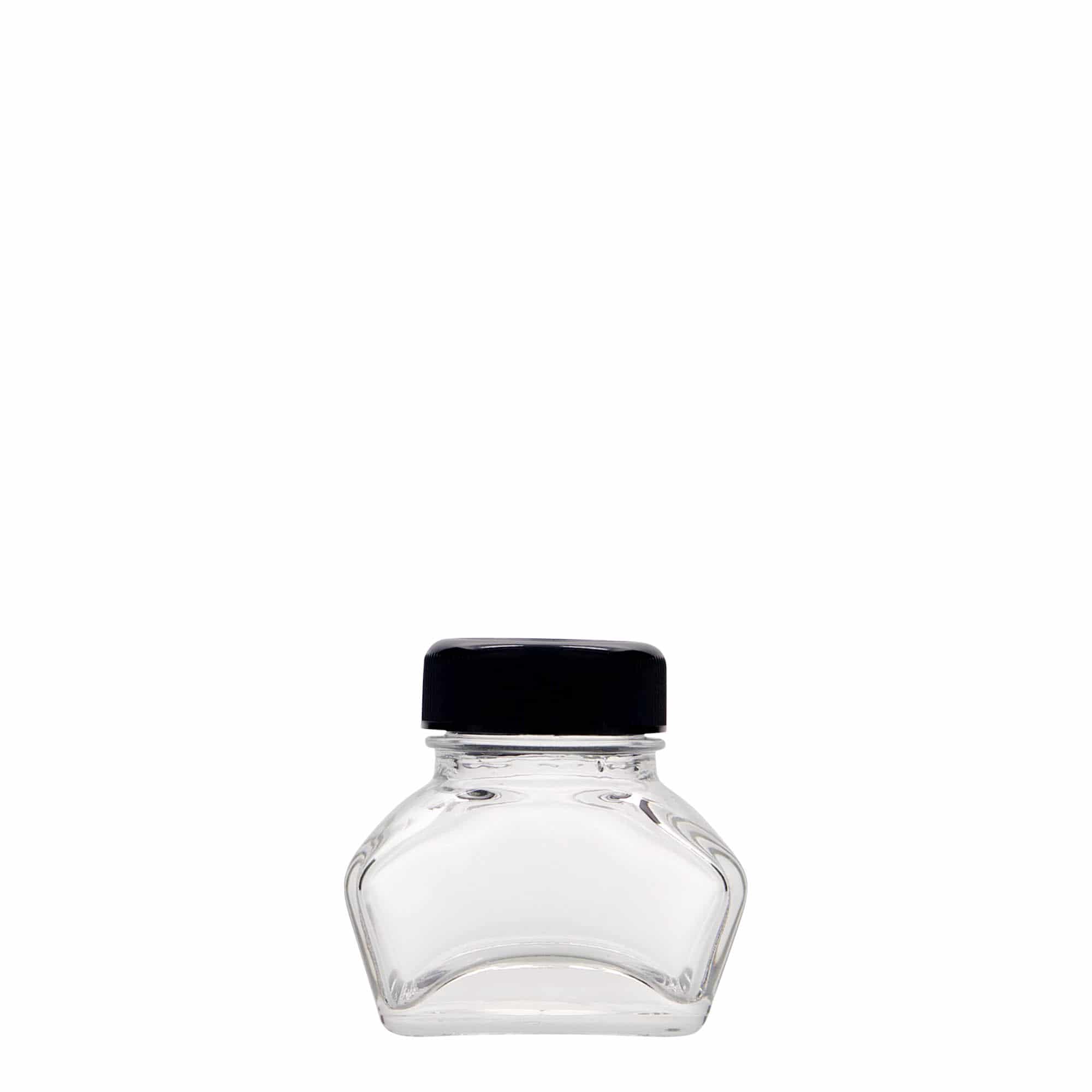 30 ml blekkflaske, rektangulær, åpning: skrukork