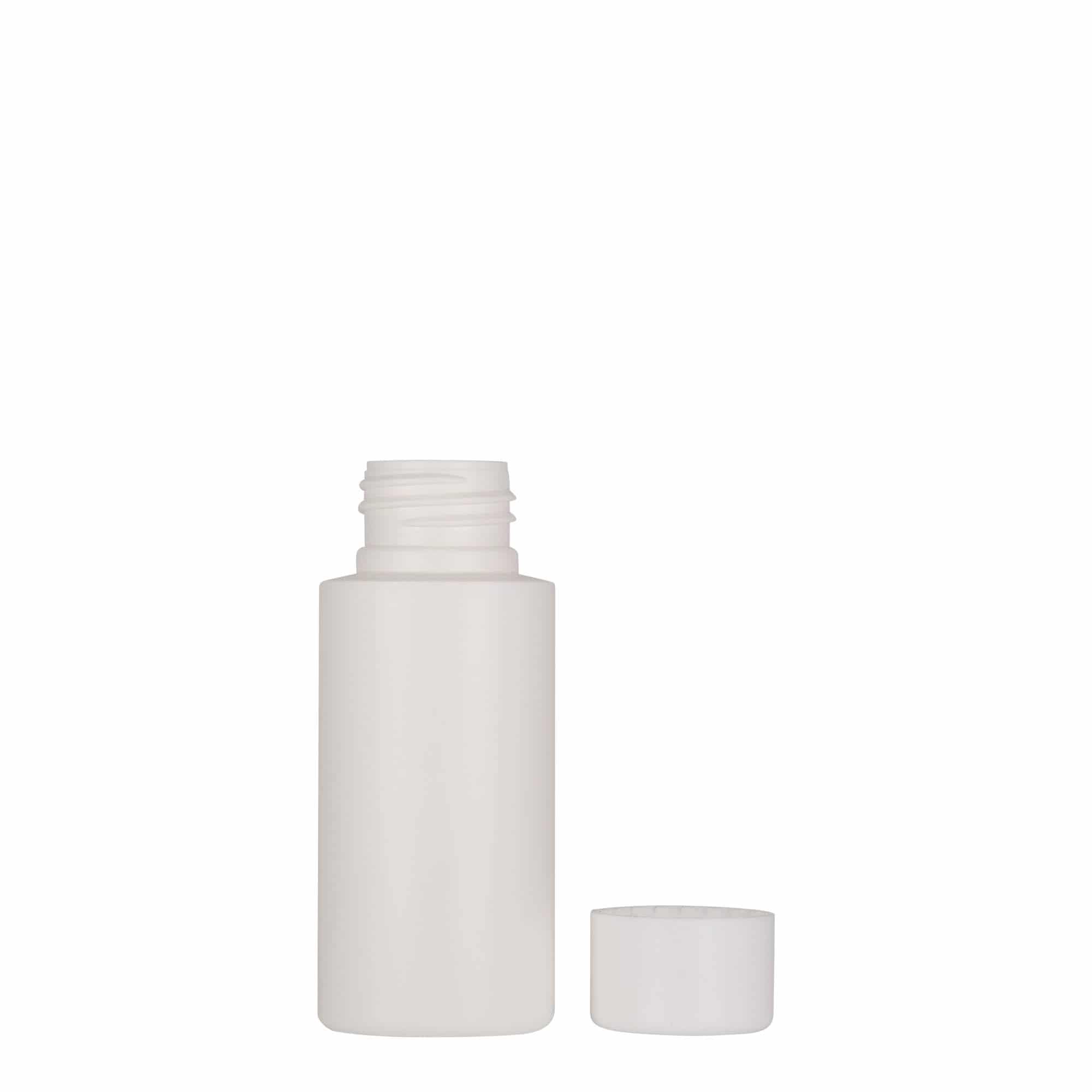 50 ml plastflaske "Pipe", HDPE, hvit, åpning: 24/410