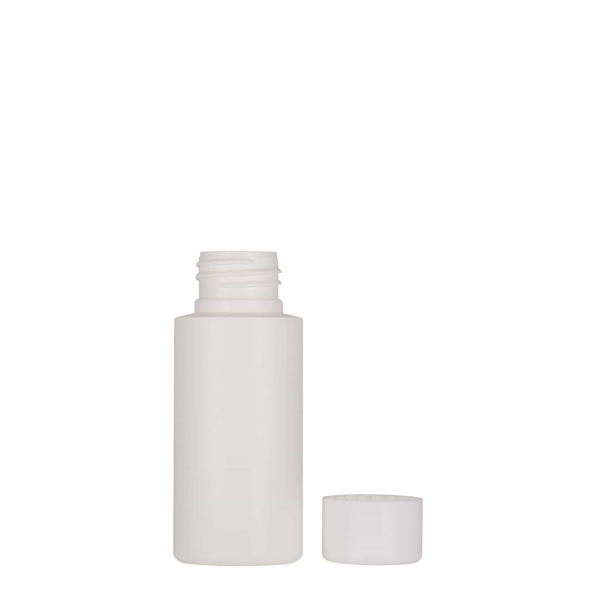 50 ml plastflaske 'Pipe', HDPE, hvit, åpning: 24/410 50 ml plastflaske 'Pipe', HDPE, hvit, åpning: 24/410