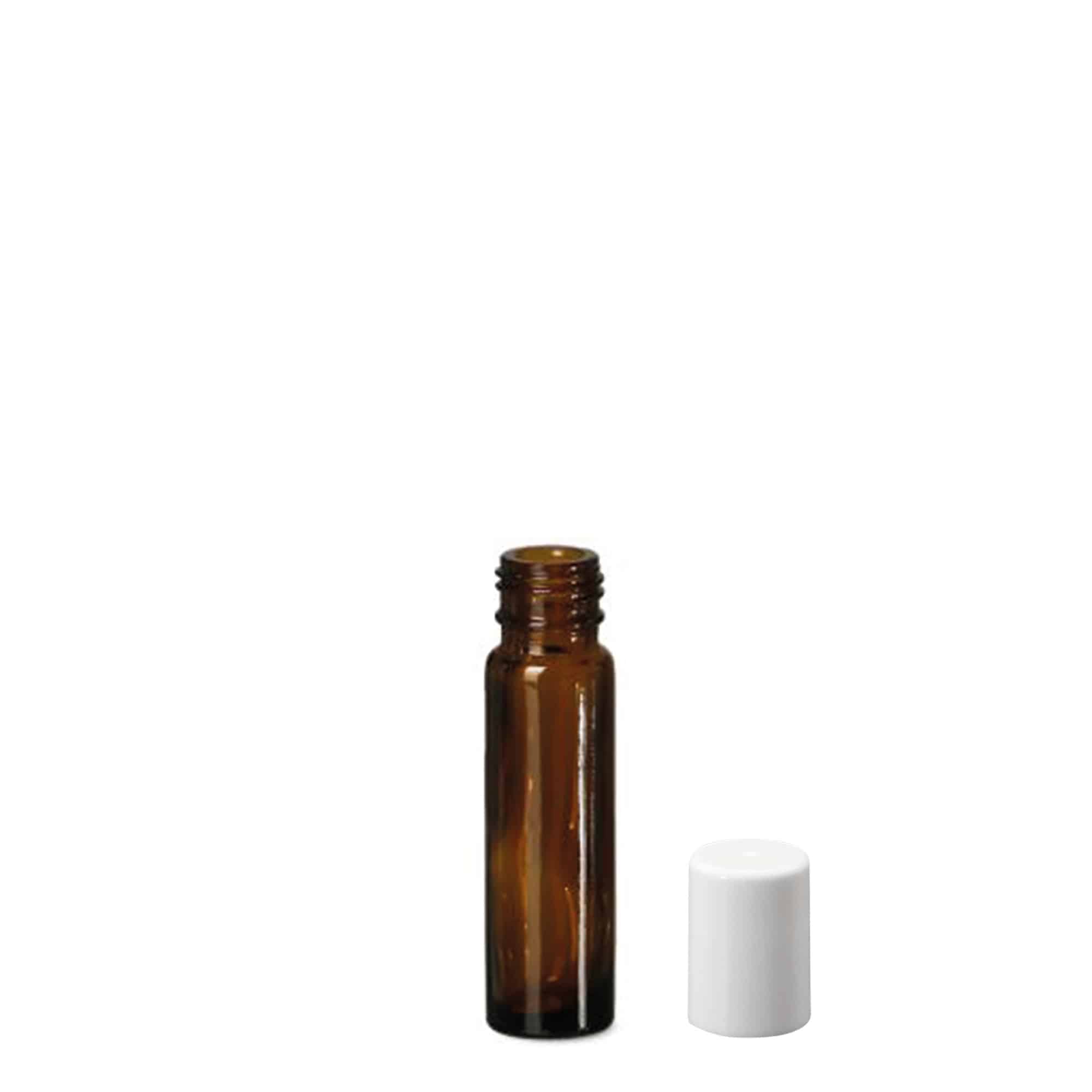 10 ml roll-on-flaske, glass, brun, åpning: skrukork