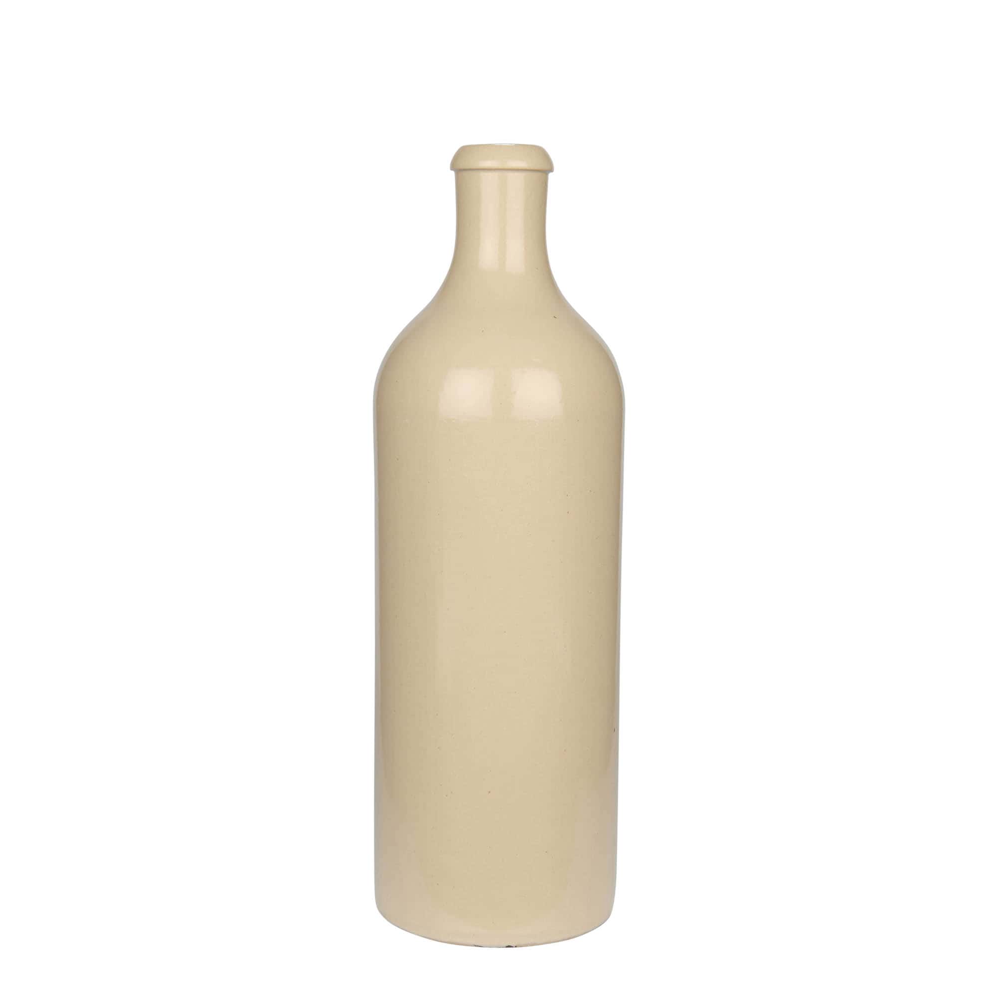 750 ml tonkrukke, steingods, beige, åpning: kork