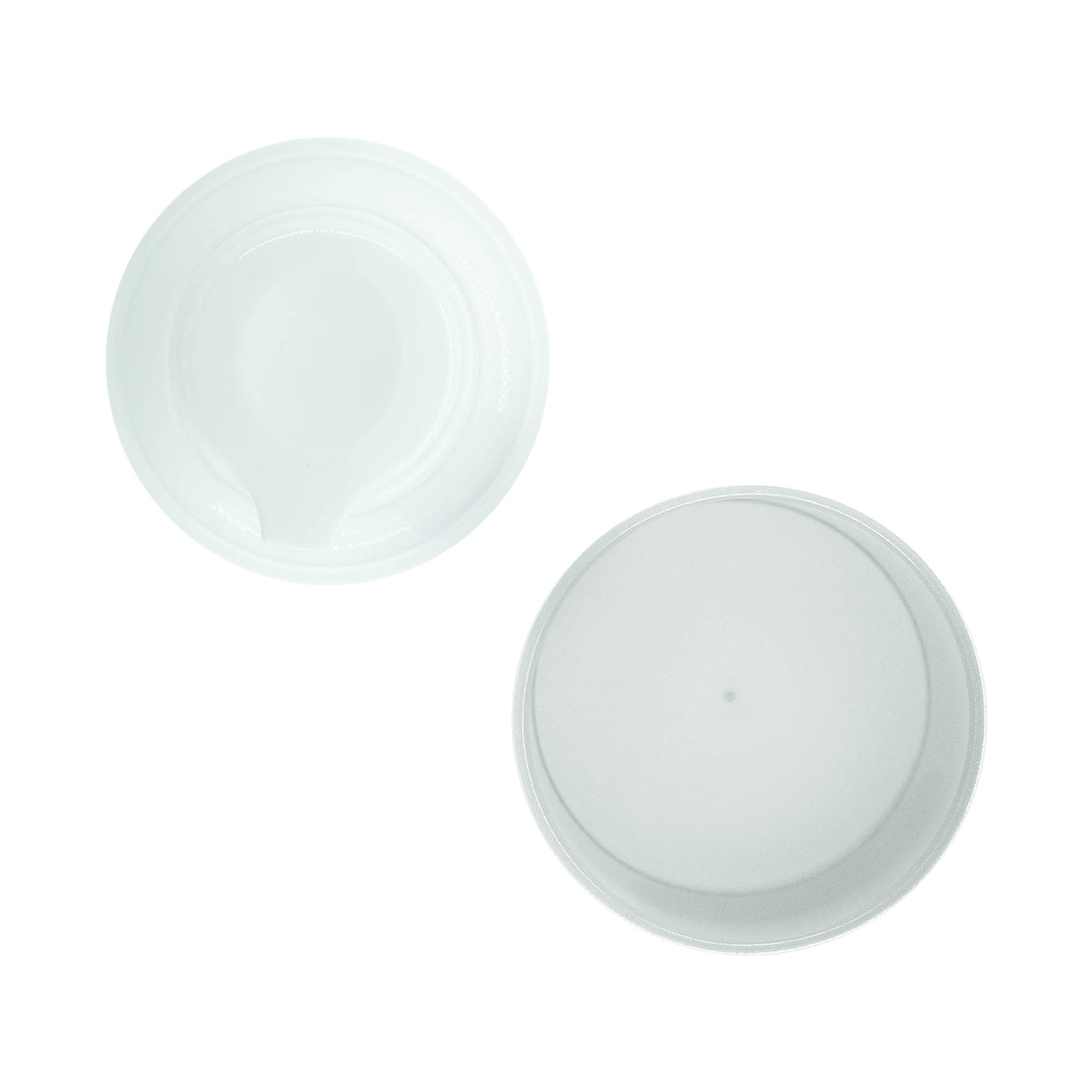 Airless dispenser pumpehode „Mezzo“, type D, PP-plast, hvit med matt sølvmetalllokk