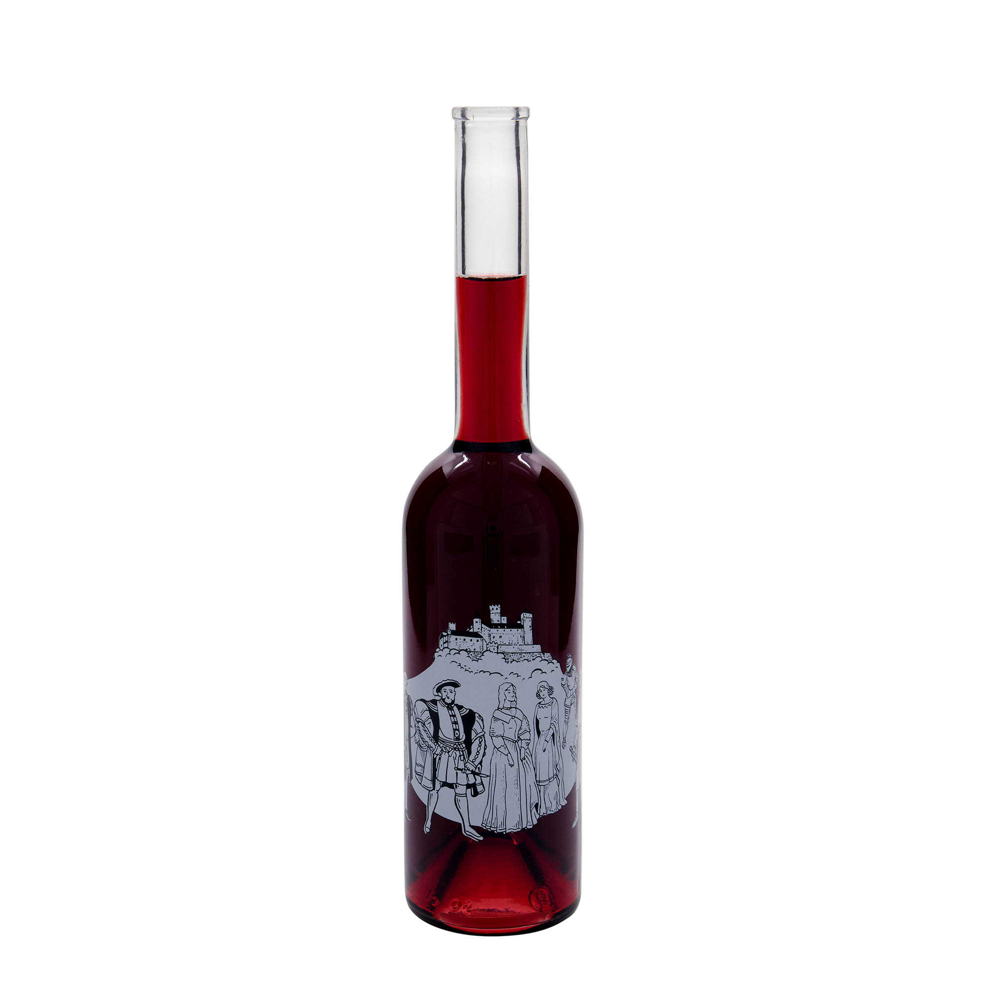 500 ml glassflaske 'Opera', motiv: middelalder, åpning: kork