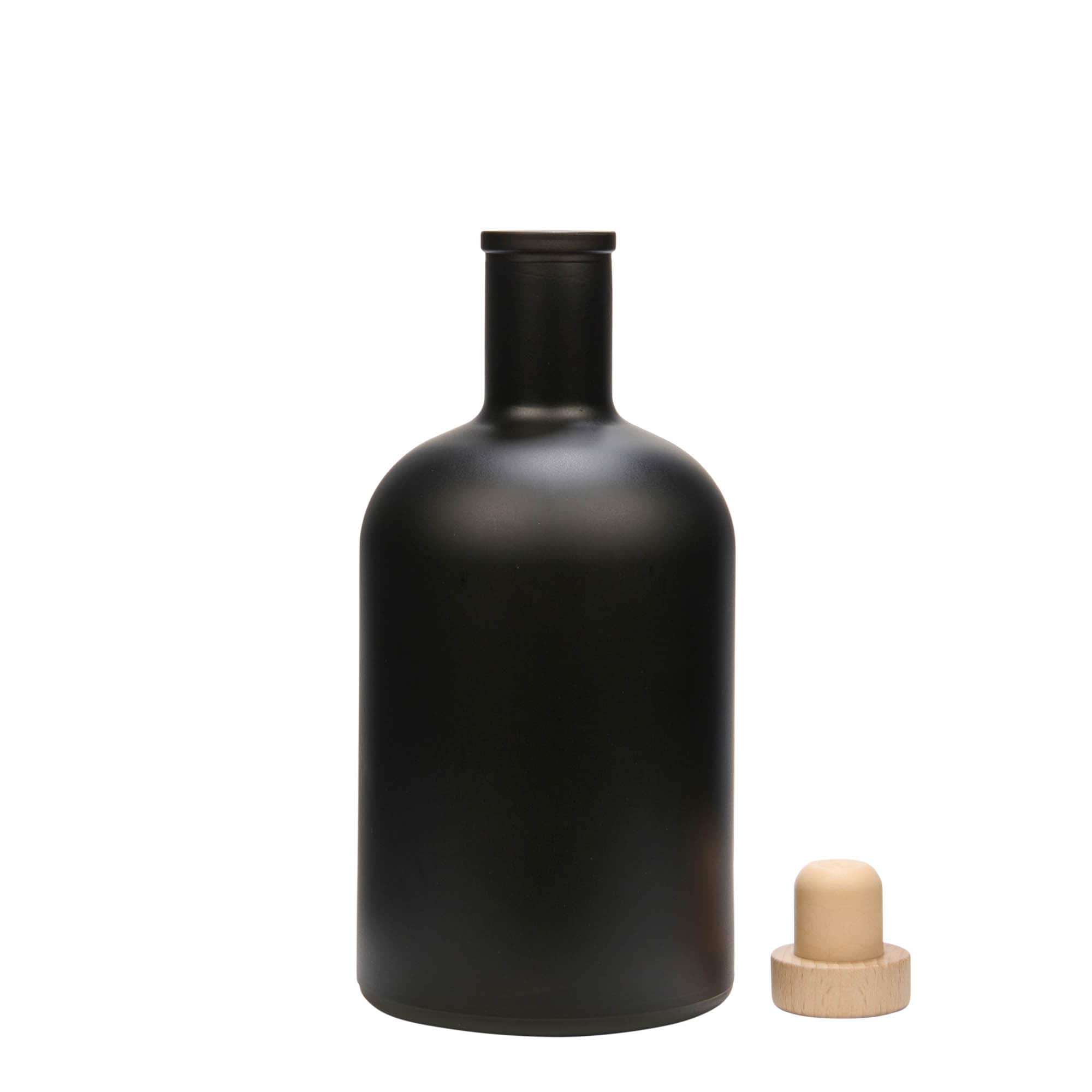 700 ml glassflaske 'Gerardino', svart, åpning: kork
