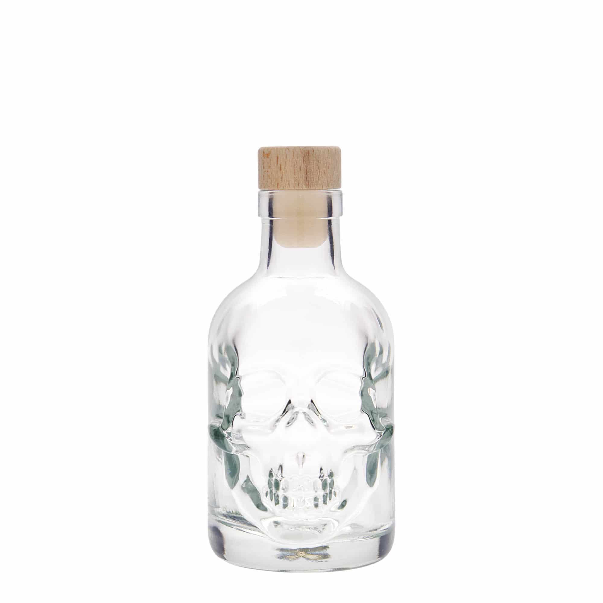 200 ml glassflaske "Hodeskalle", åpning: Kork