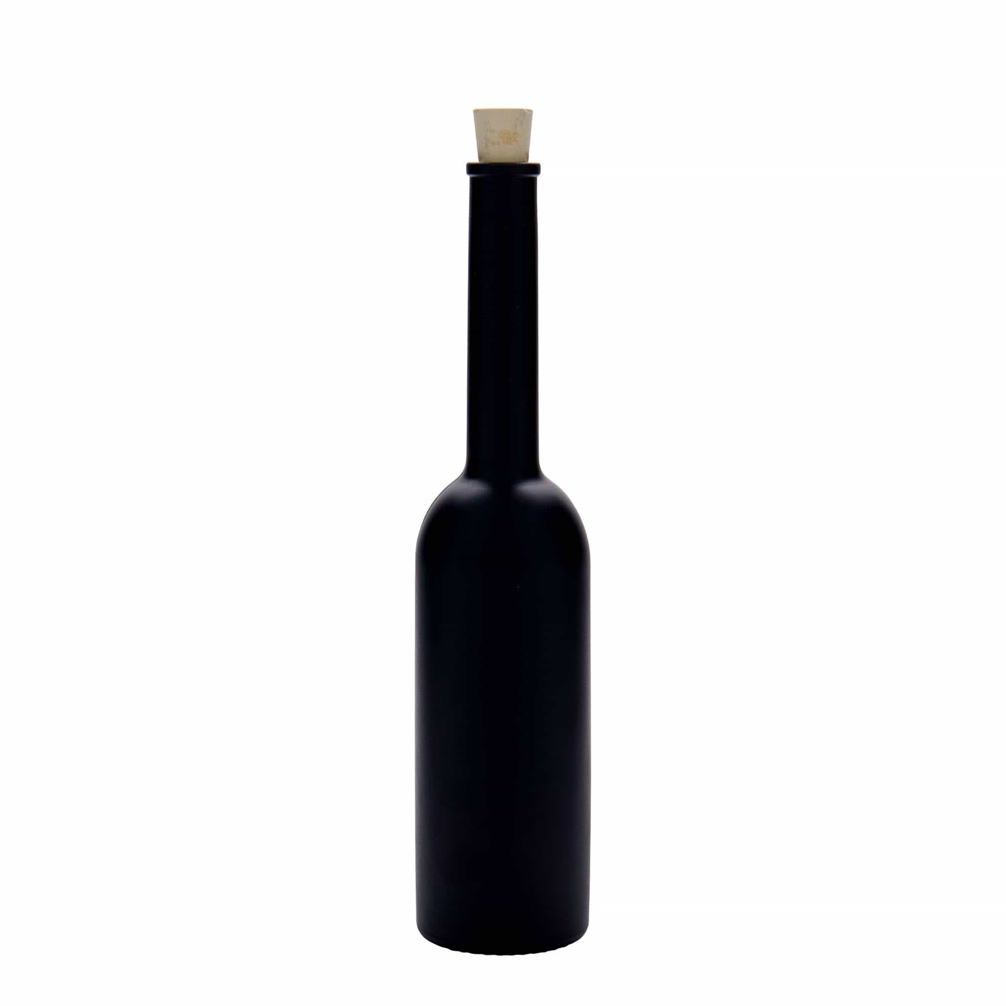 200 ml glassflaske 'Opera', svart, åpning: kork