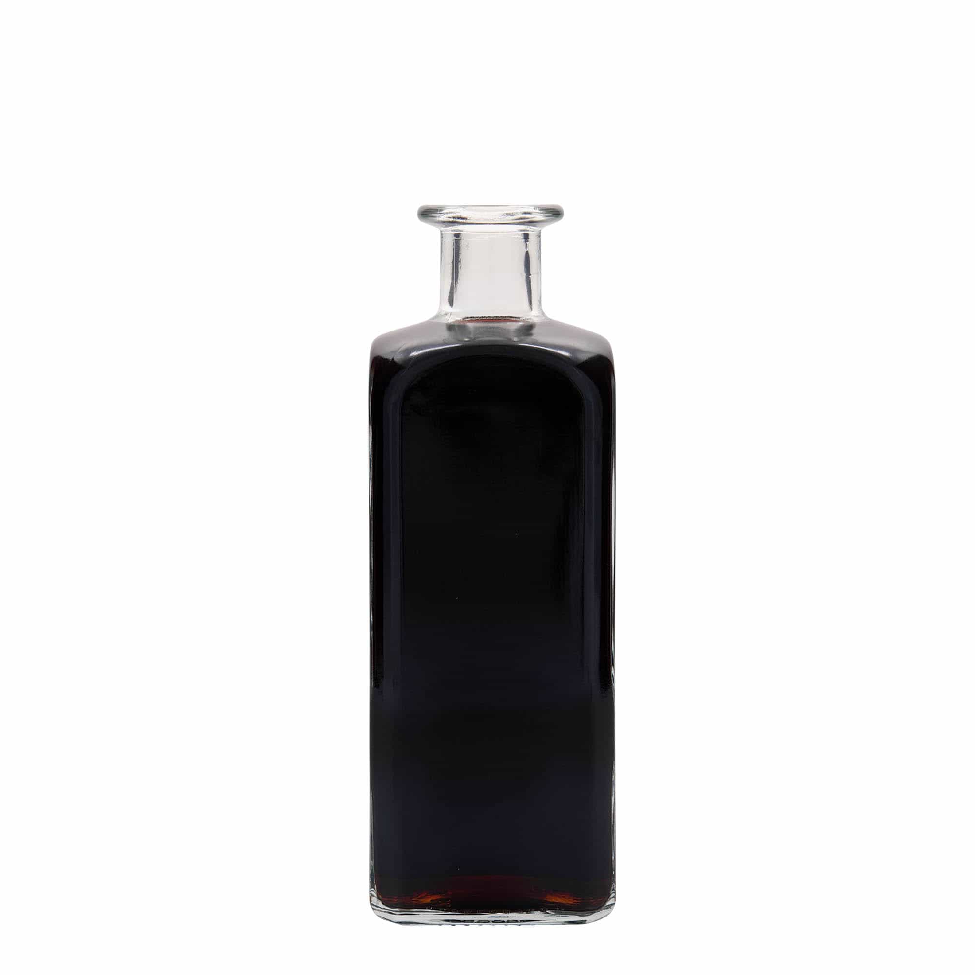 500 ml apotekerglassflaske Carré, kvadratisk, åpning: Kork