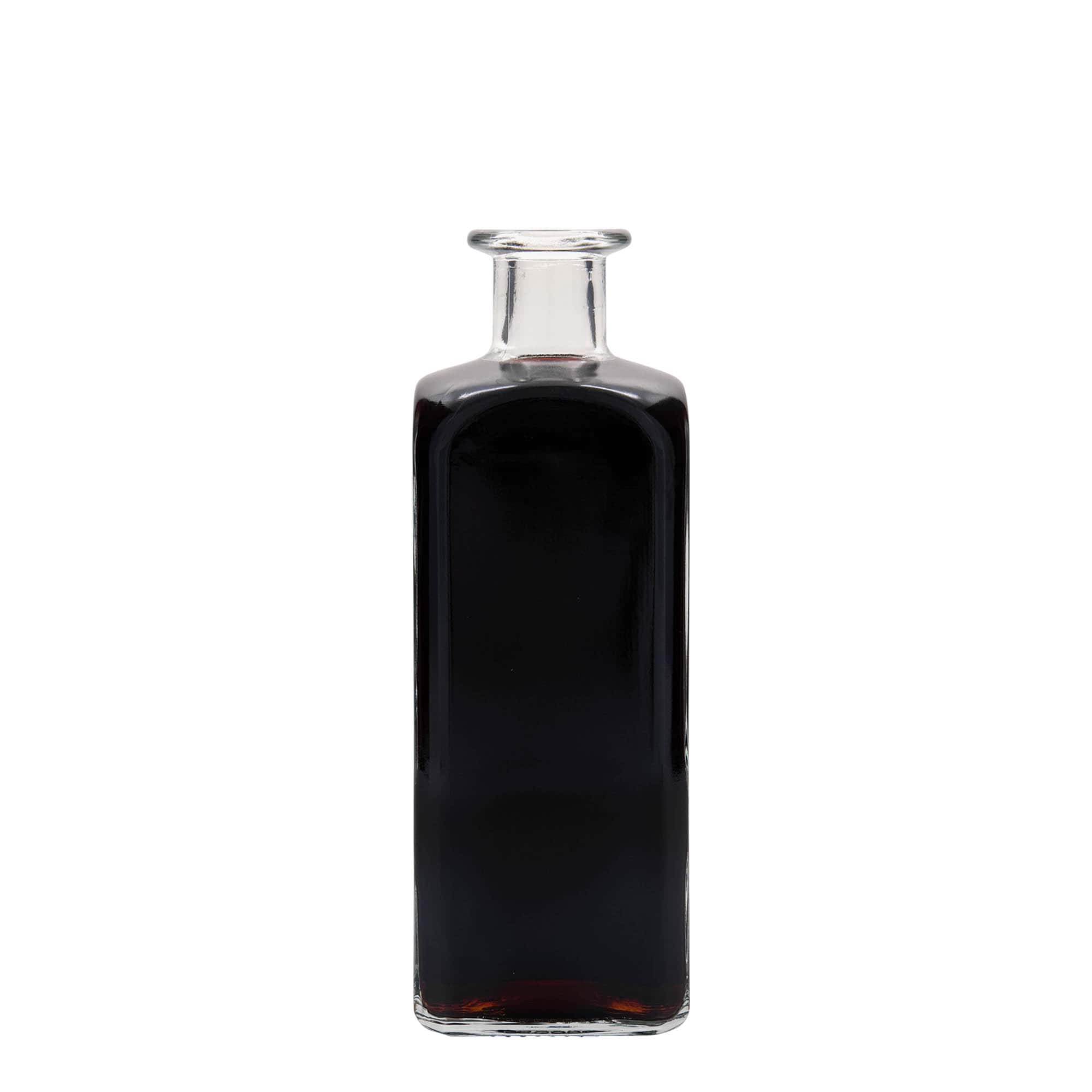 500 ml glassflaske Apotek Carré, firkantet, åpning: kork