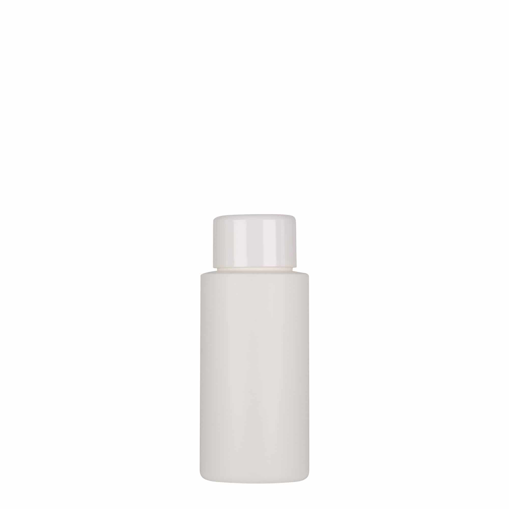 50 ml plastflaske "Pipe", HDPE, hvit, åpning: GPI 24/410