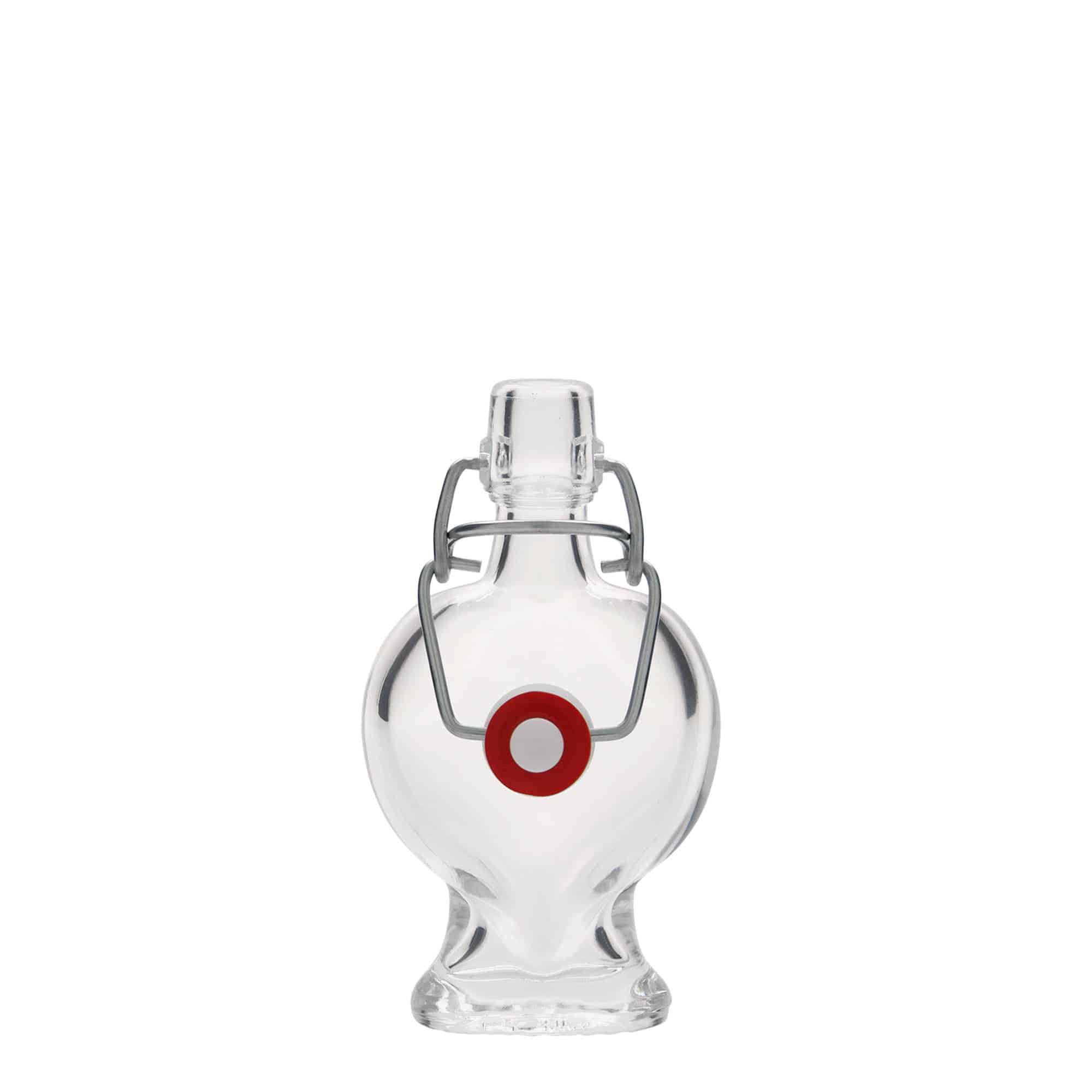 40 ml glassflaske 'Hjerte', åpning: hengselkork 40 ml glassflaske 'Hjerte', åpning: hengselkork