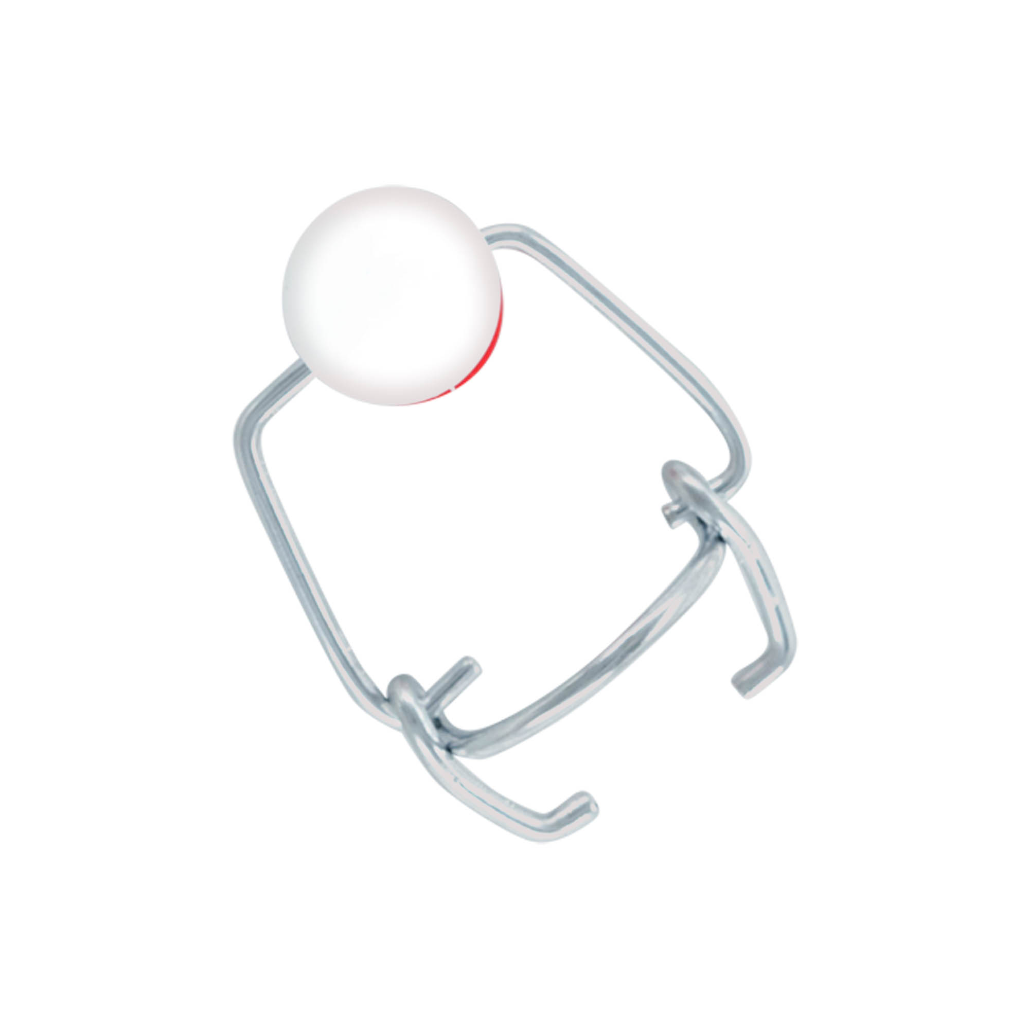 Mini klaffelås, plast, rød-hvit