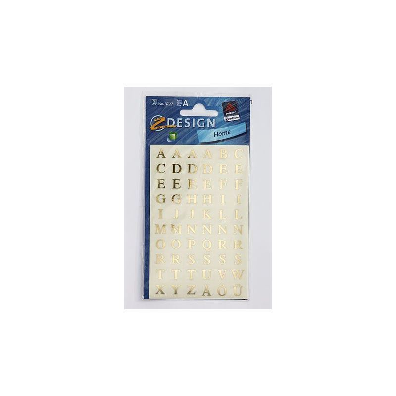 Zweckform klistremerker 'Alfabet', rektangulære, plast, gull