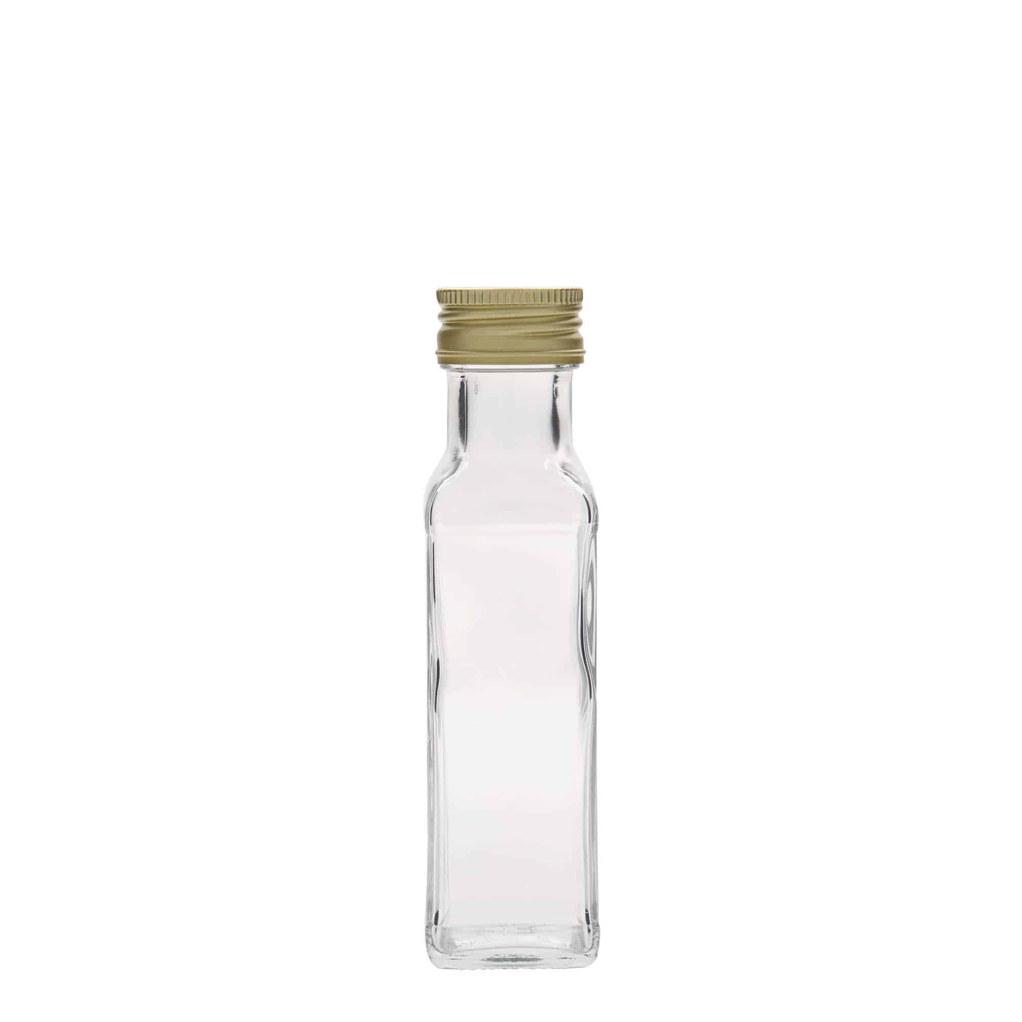 100 ml glassflaske "Marasca", kvadratisk, åpning: PP 31,5