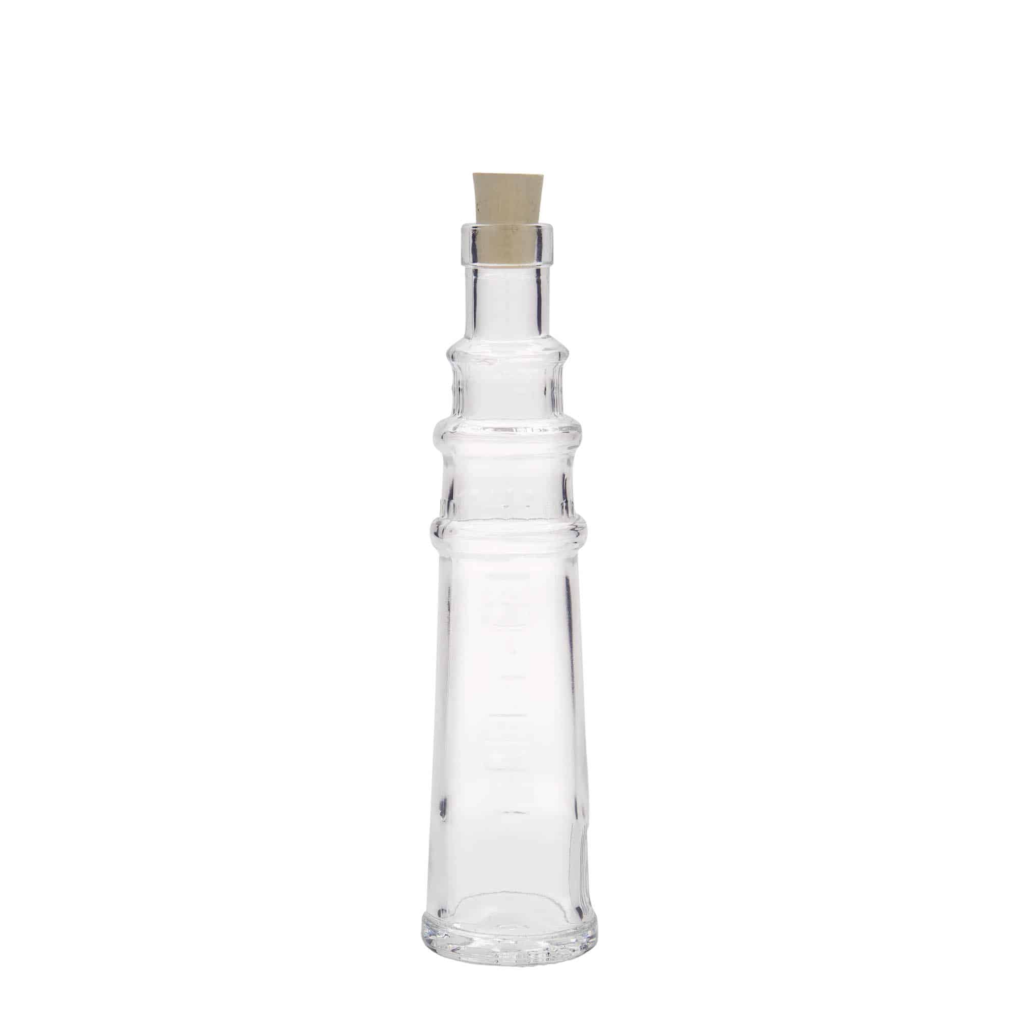 100 ml glassflaske "fyrtårn", åpning: Kork