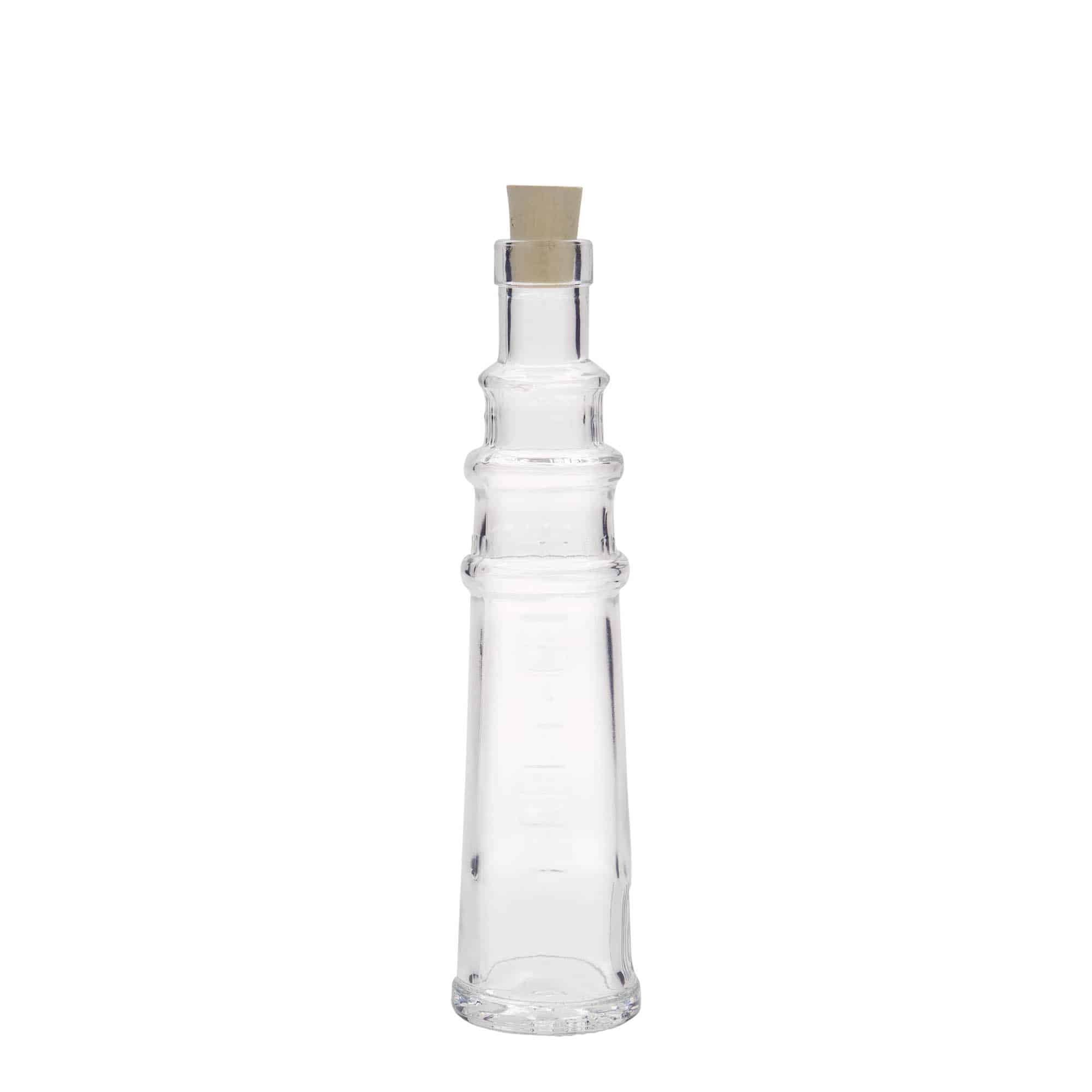100 ml glassflaske 'Leuchtturm', åpning: kork