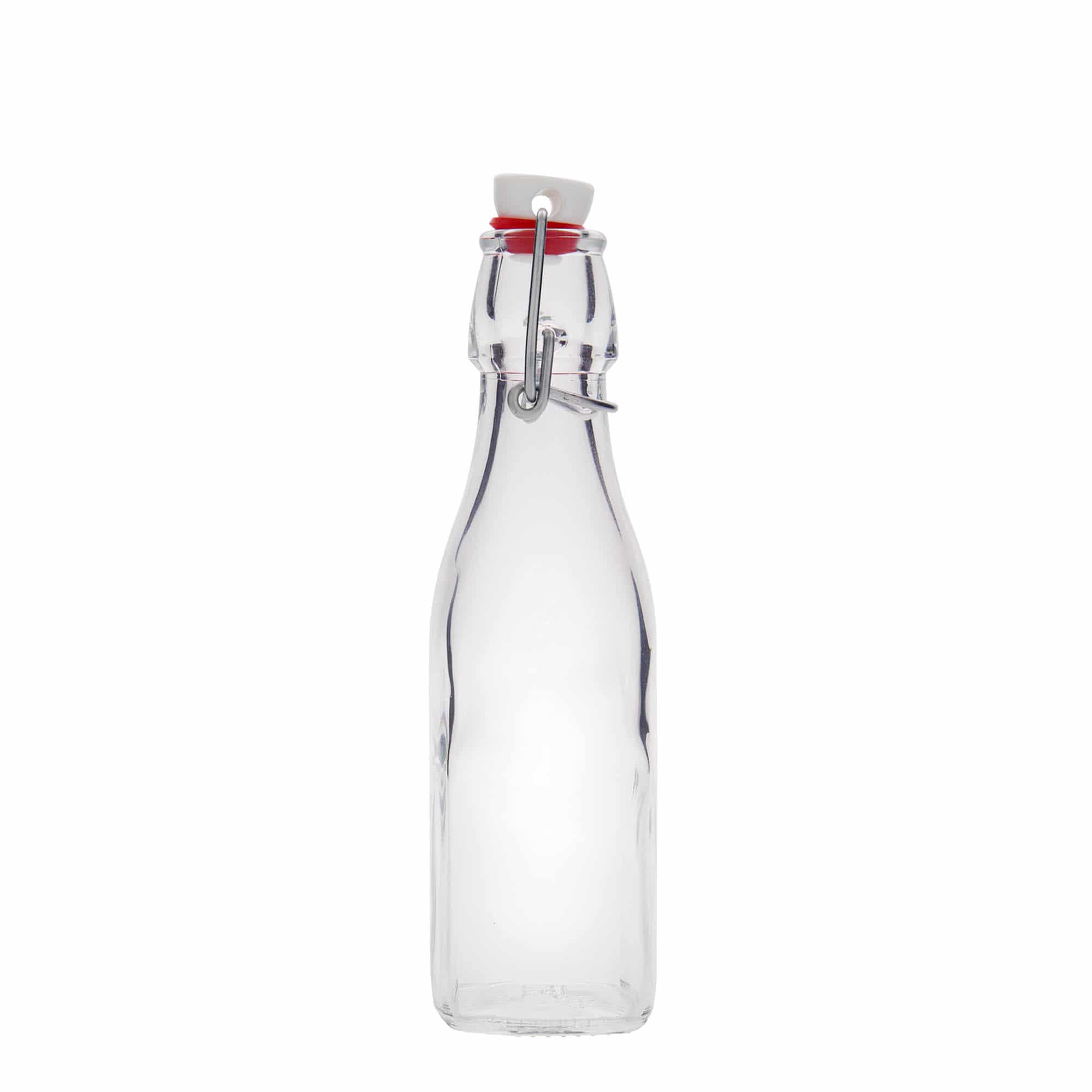 250 ml glassflaske "Swing, kvadratisk, åpning: Bøylelokk