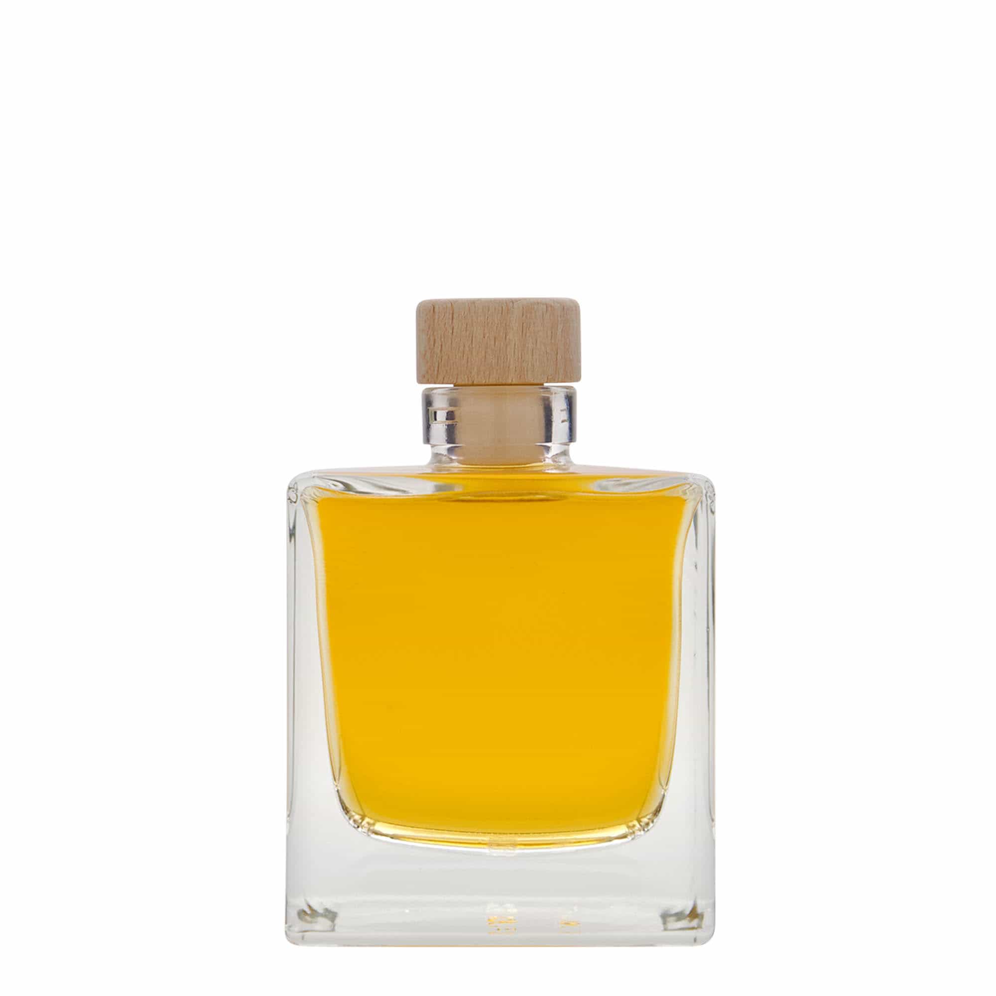 200 ml glassflaske "Cube", kvadratisk, åpning: Kork