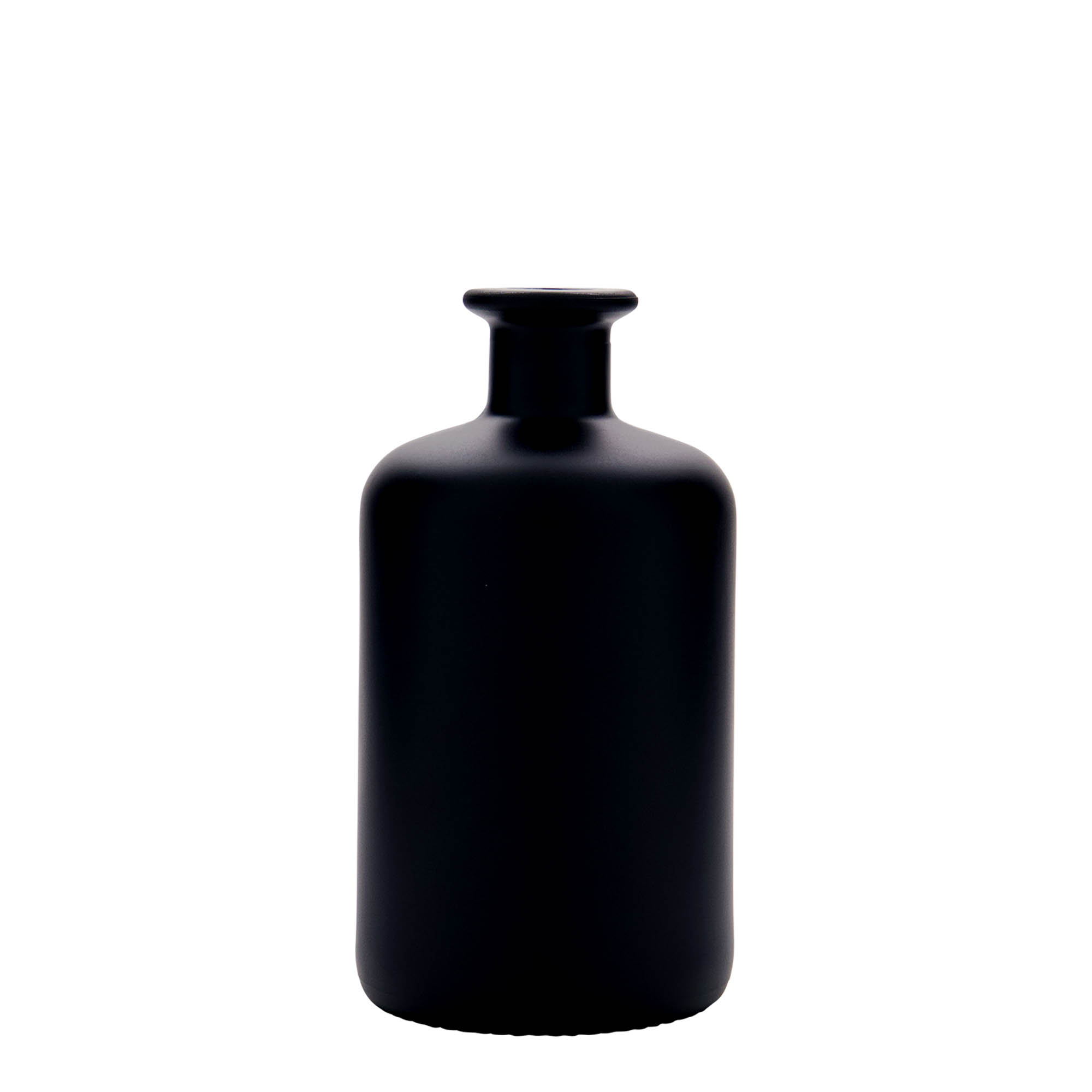 500 ml glassflaske apoteker, svart, åpning: kork