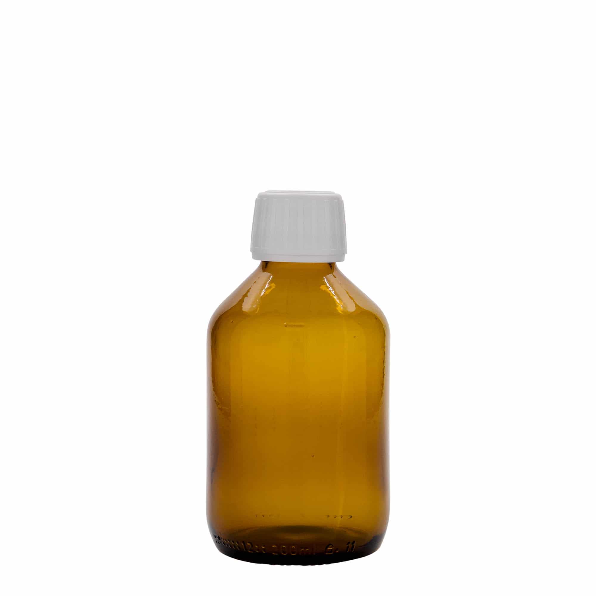 200 ml medisinflaske, brun, glass, åpning: PP 28