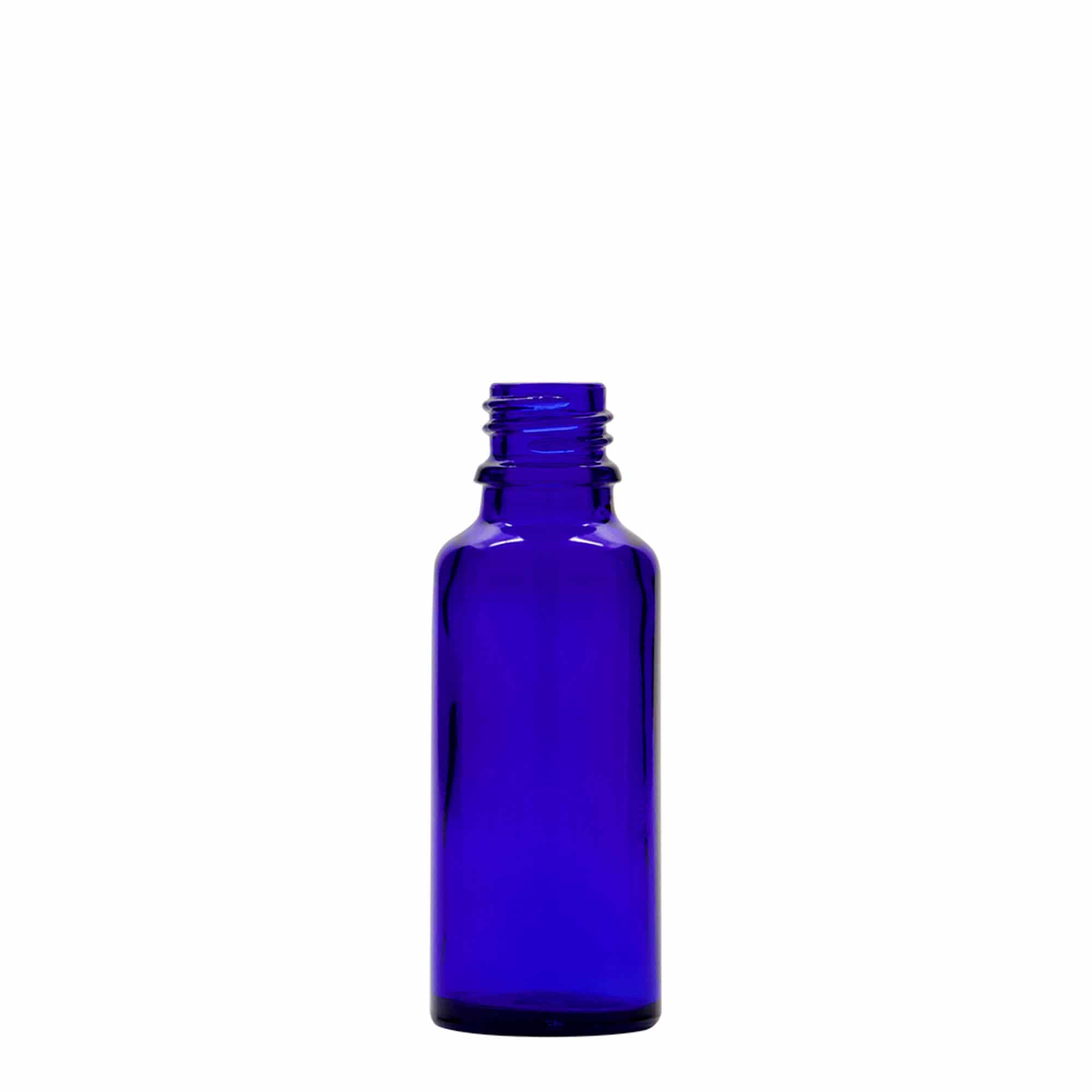 30 ml pipetteflaske medisin, glass, kongeblå-rød, åpning: DIN 18