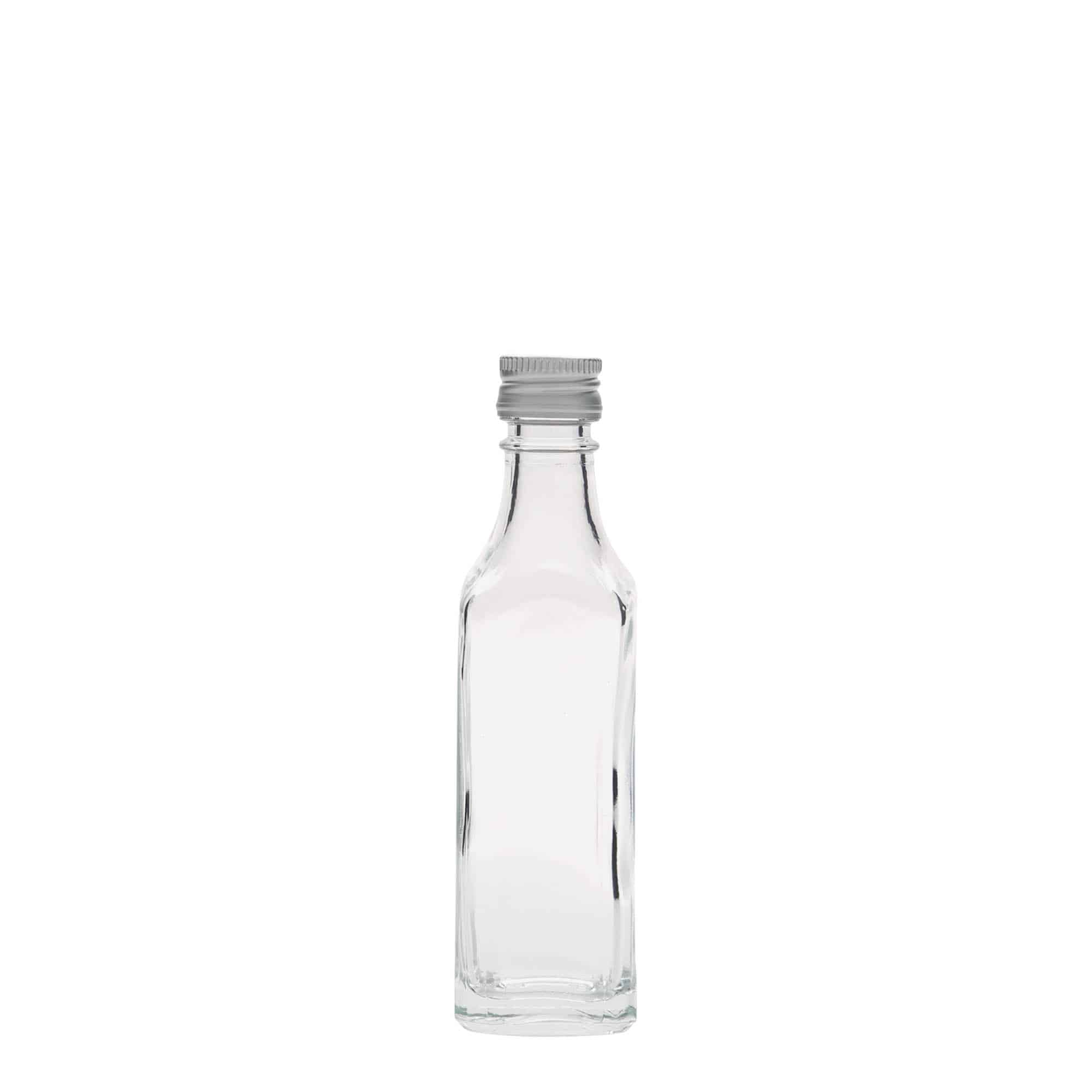 50 ml glassflaske "Siena", kvadratisk, åpning: PP 18