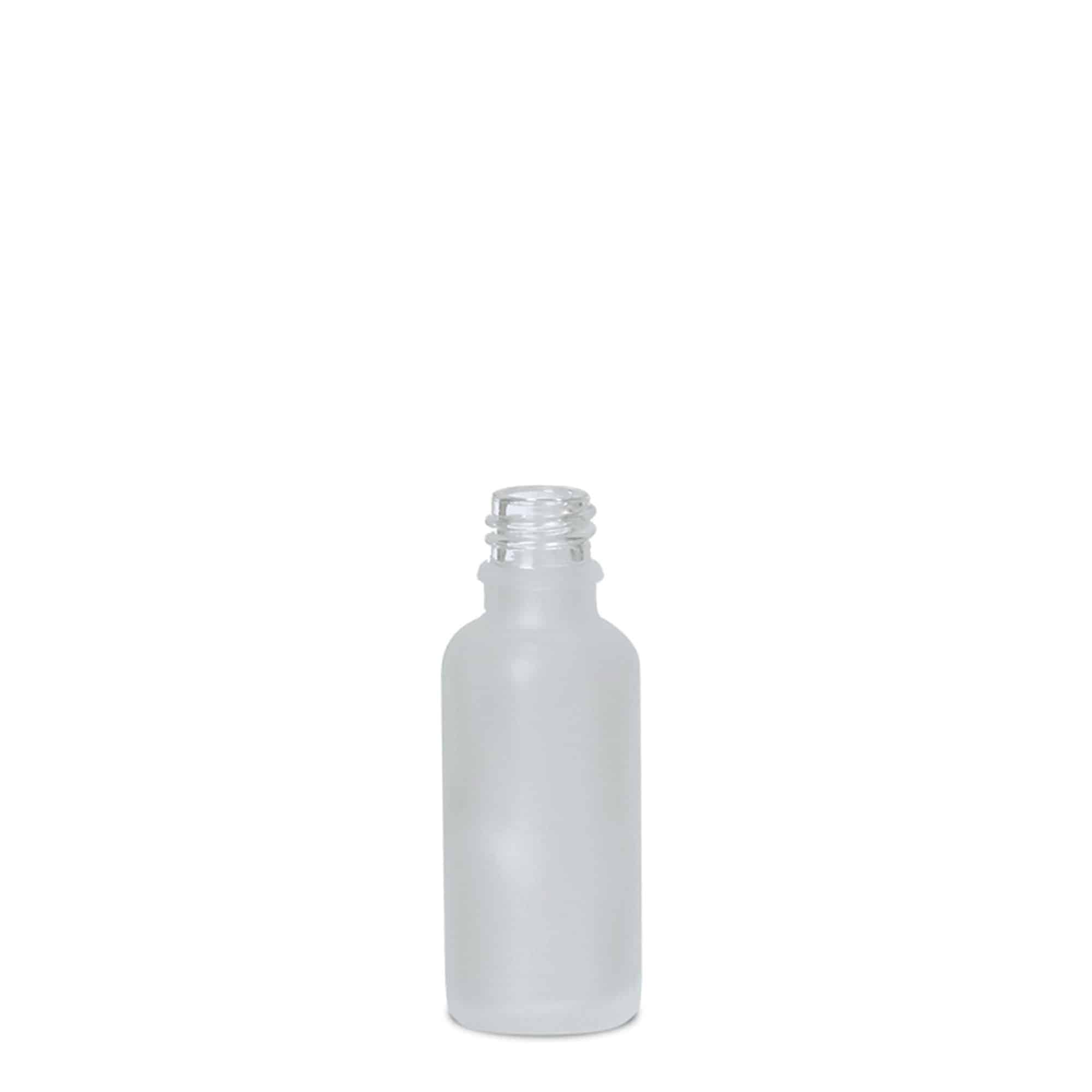 30 ml medisinsk flaske, glass, frostet, åpning: DIN 18