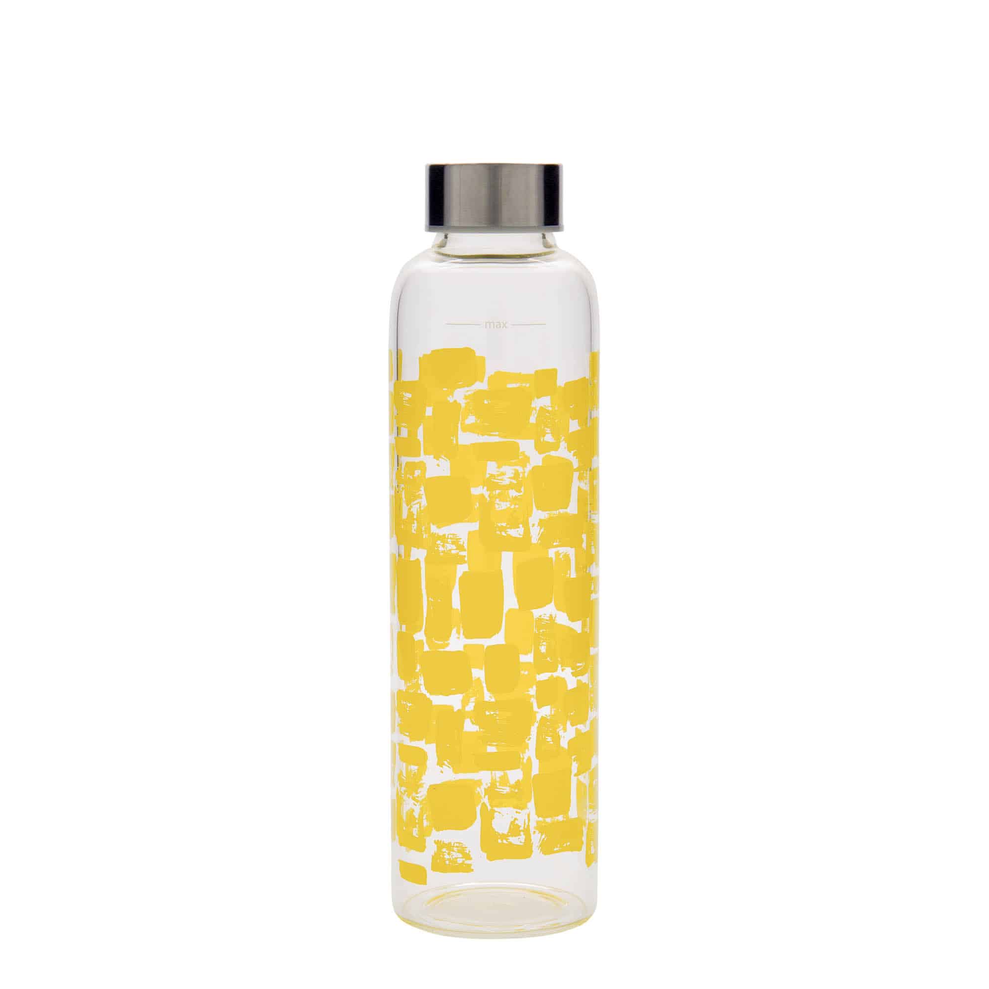 500 ml drikkeflaske "Perseus", motiv: Gule firkanter, åpning: Skrulokk