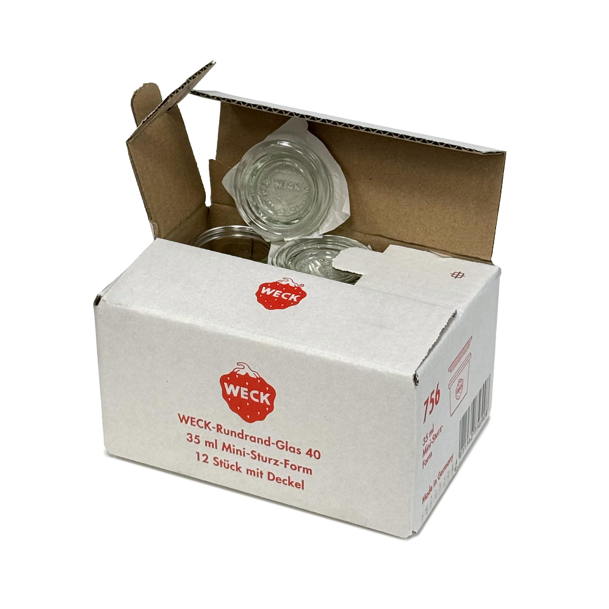 12x 35 ml WECK-sylteglass av terrintype med glasslokk RR 40